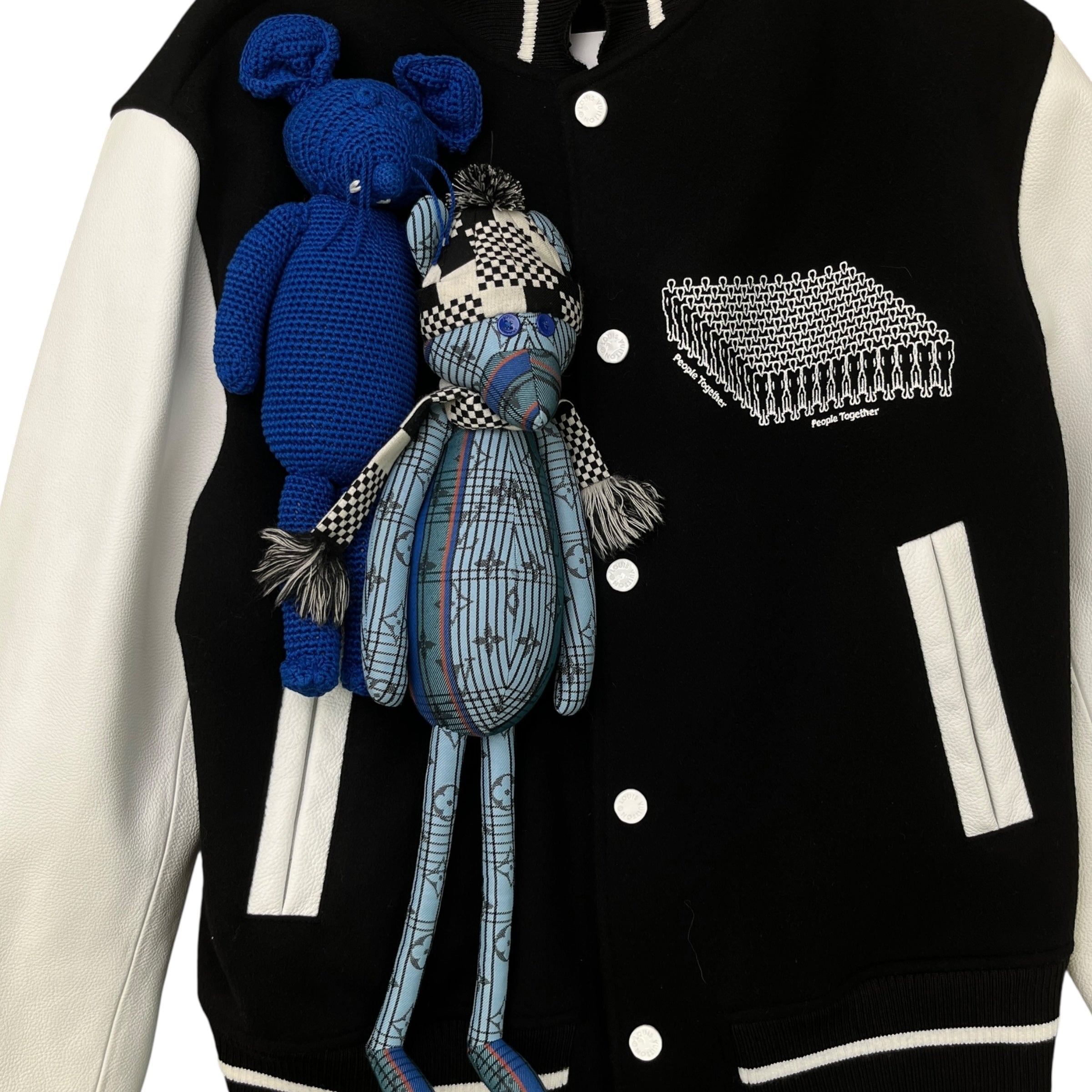 Men's 2021 'People Together' Puppet Varsity Jacket Black Size IT 52 / XL