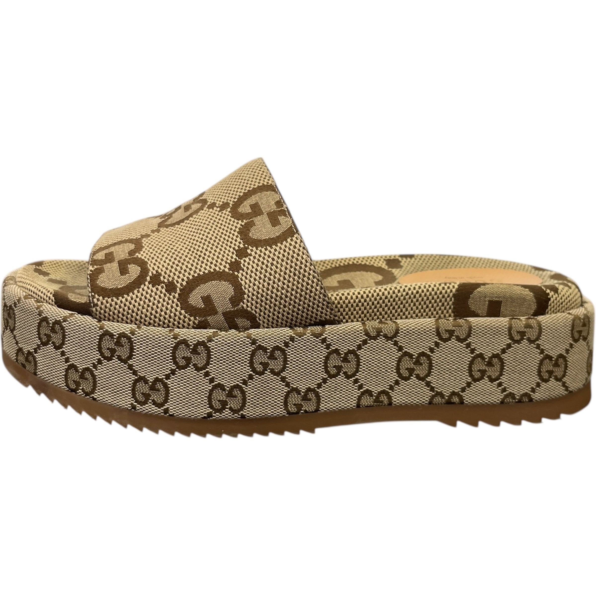 Women's Gg Supreme Platform Slides Beige Size EU 38 / UK 5