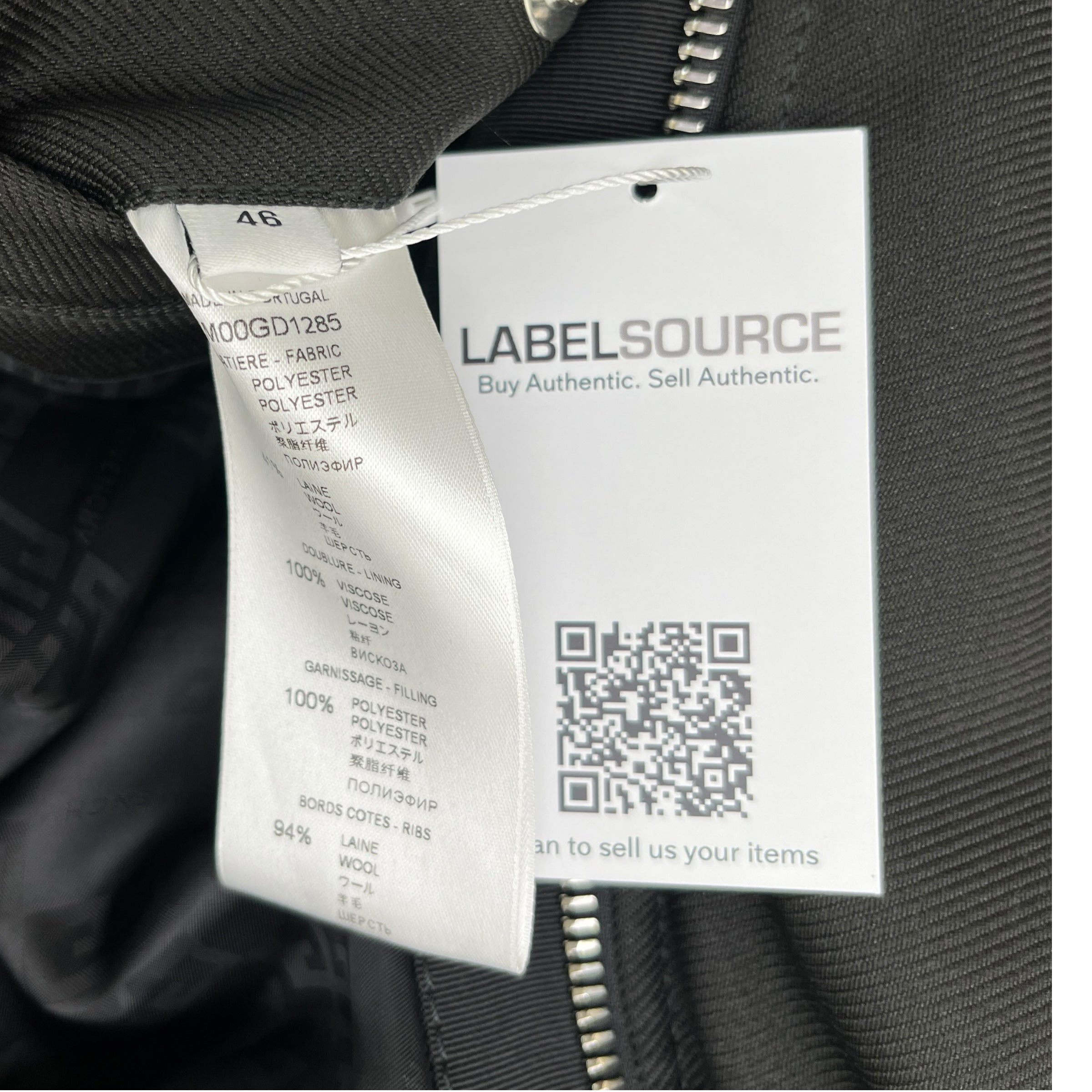 Men's Plaque Logo Bomber Jacket Black Size IT 46 / S