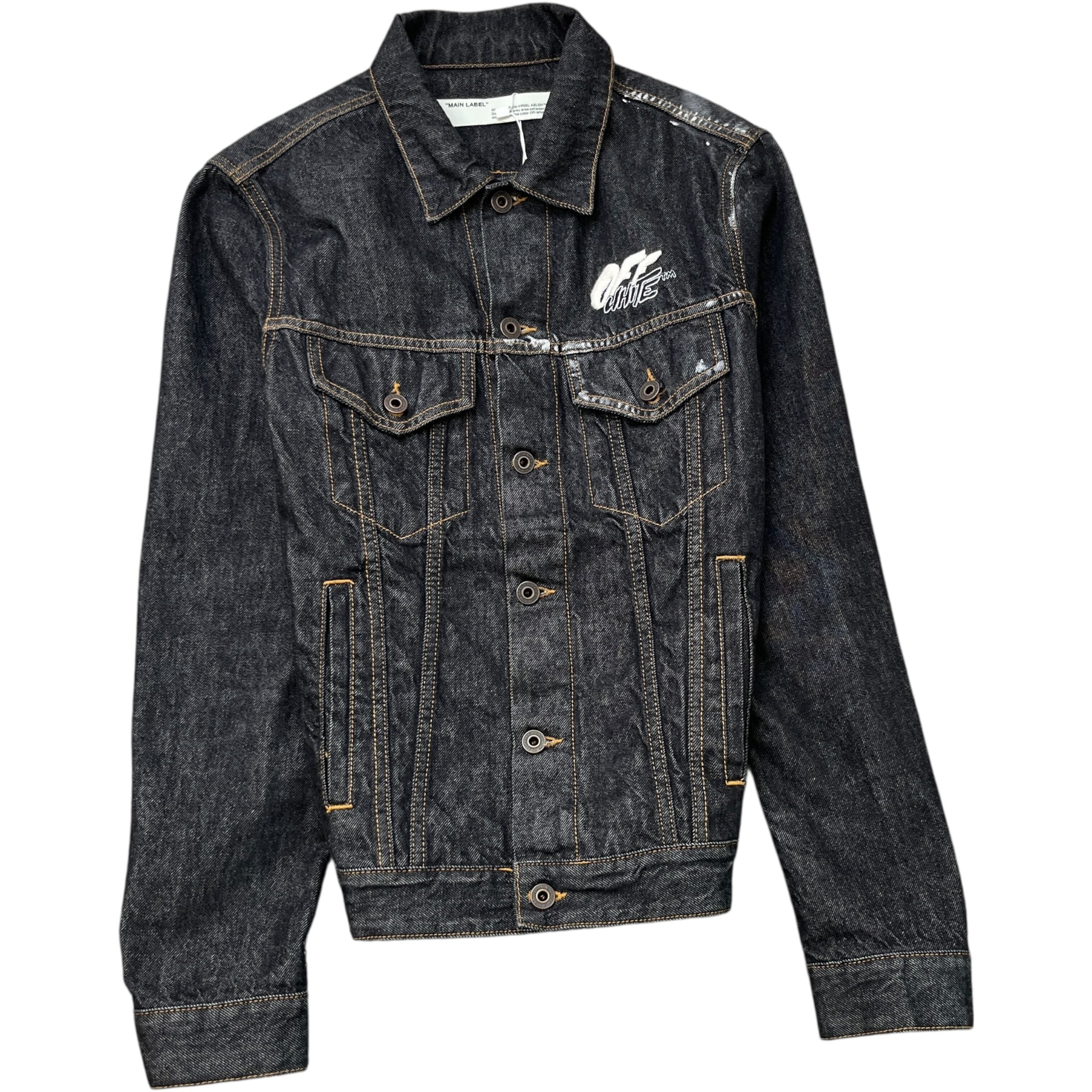 Men's Distressed Arrow Logo Jacket Black Size M