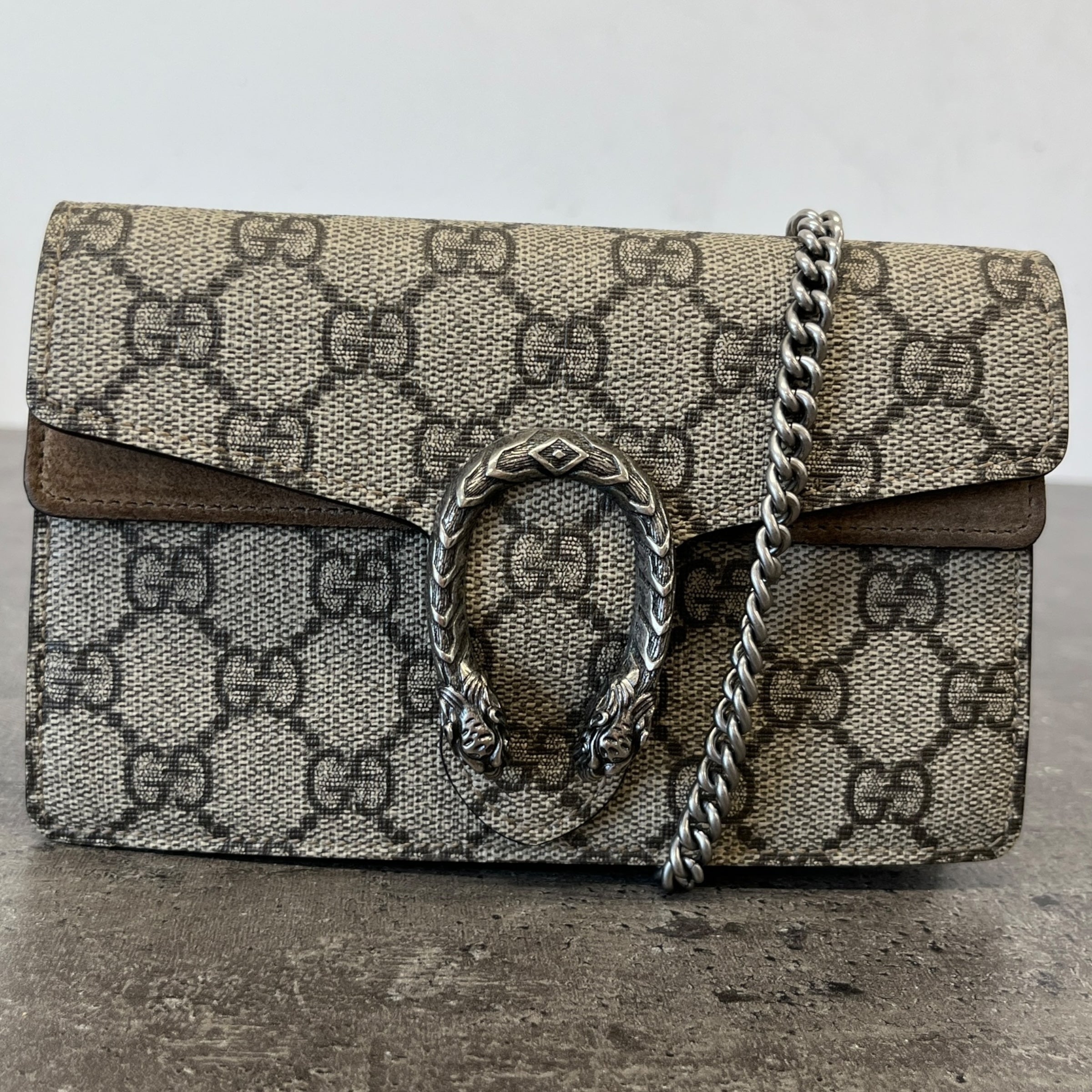 Women's Dionysus Gg Supreme Super Mini Handbag Beige