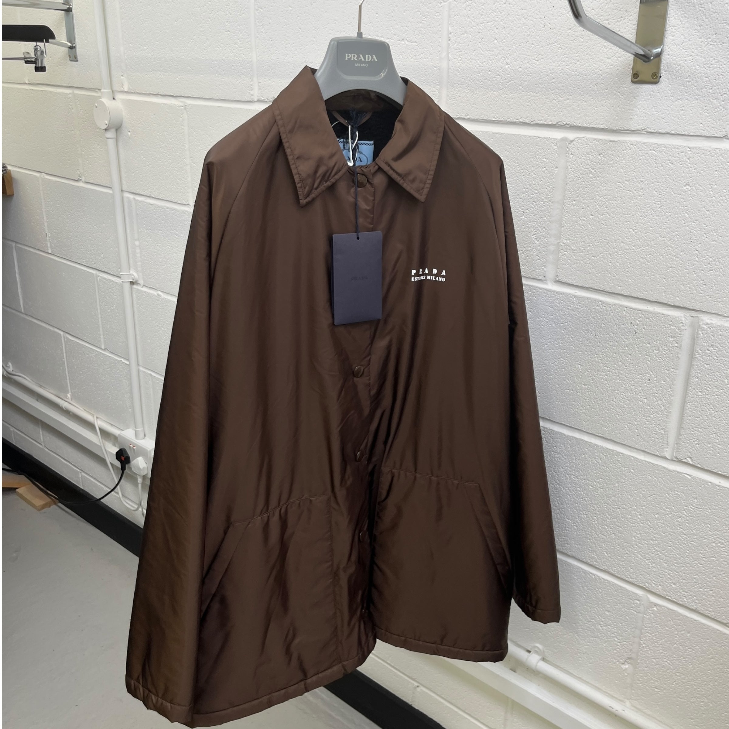 Women's Fleece Lined Re-Nylon Blouson Jacket Brown Size IT 42 / UK 10