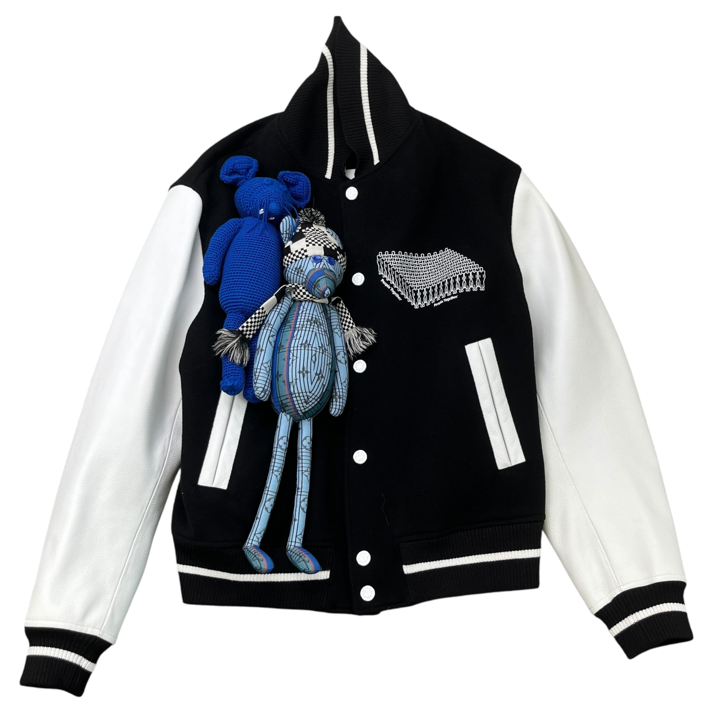 Men's 2021 'People Together' Puppet Varsity Jacket Black Size IT 52 / XL