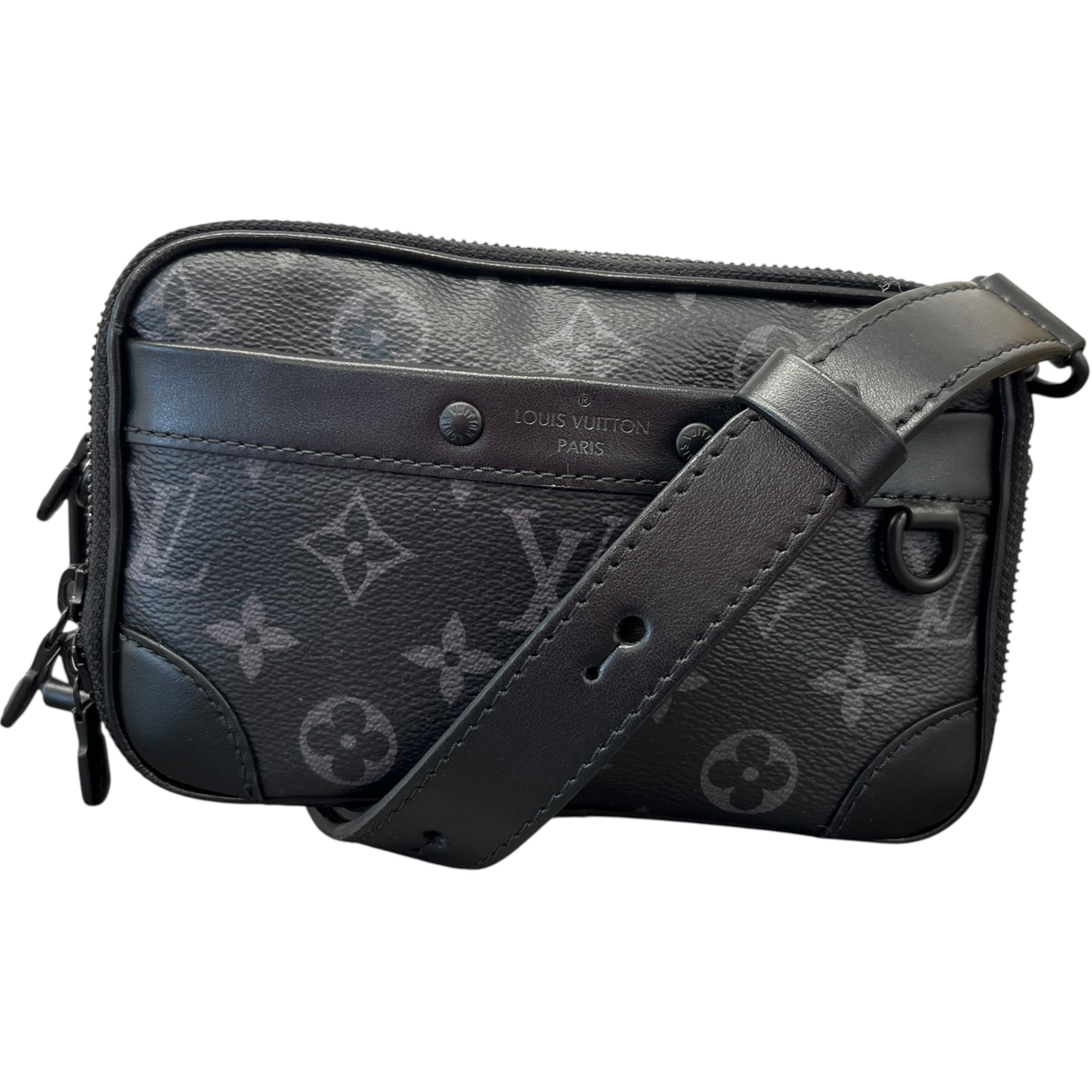 Men's Monogram Eclipse Alpha Wearable Wallet Messenger Bag Black