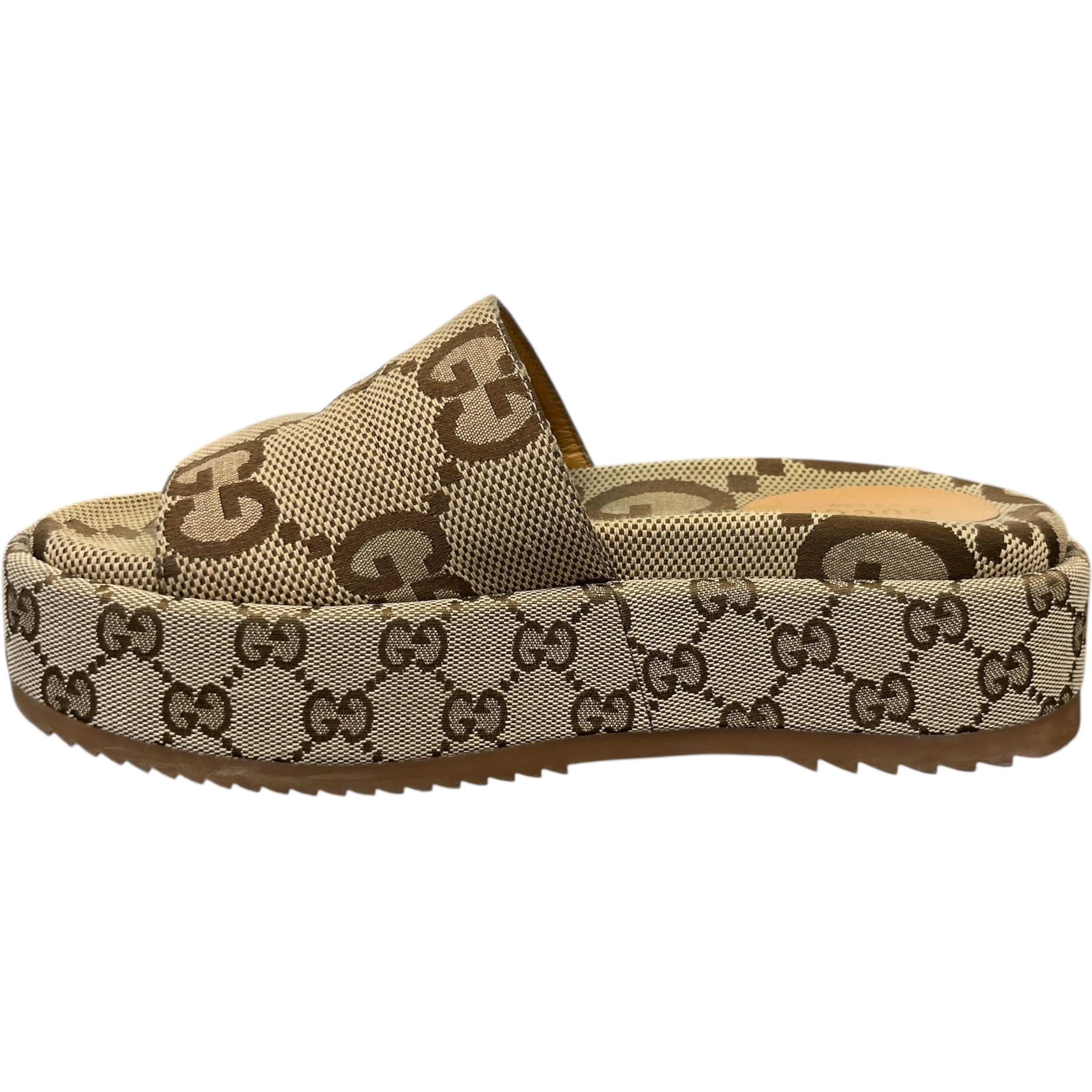 Women's Gg Supreme Platform Slides Beige Size EU 38 / UK 5