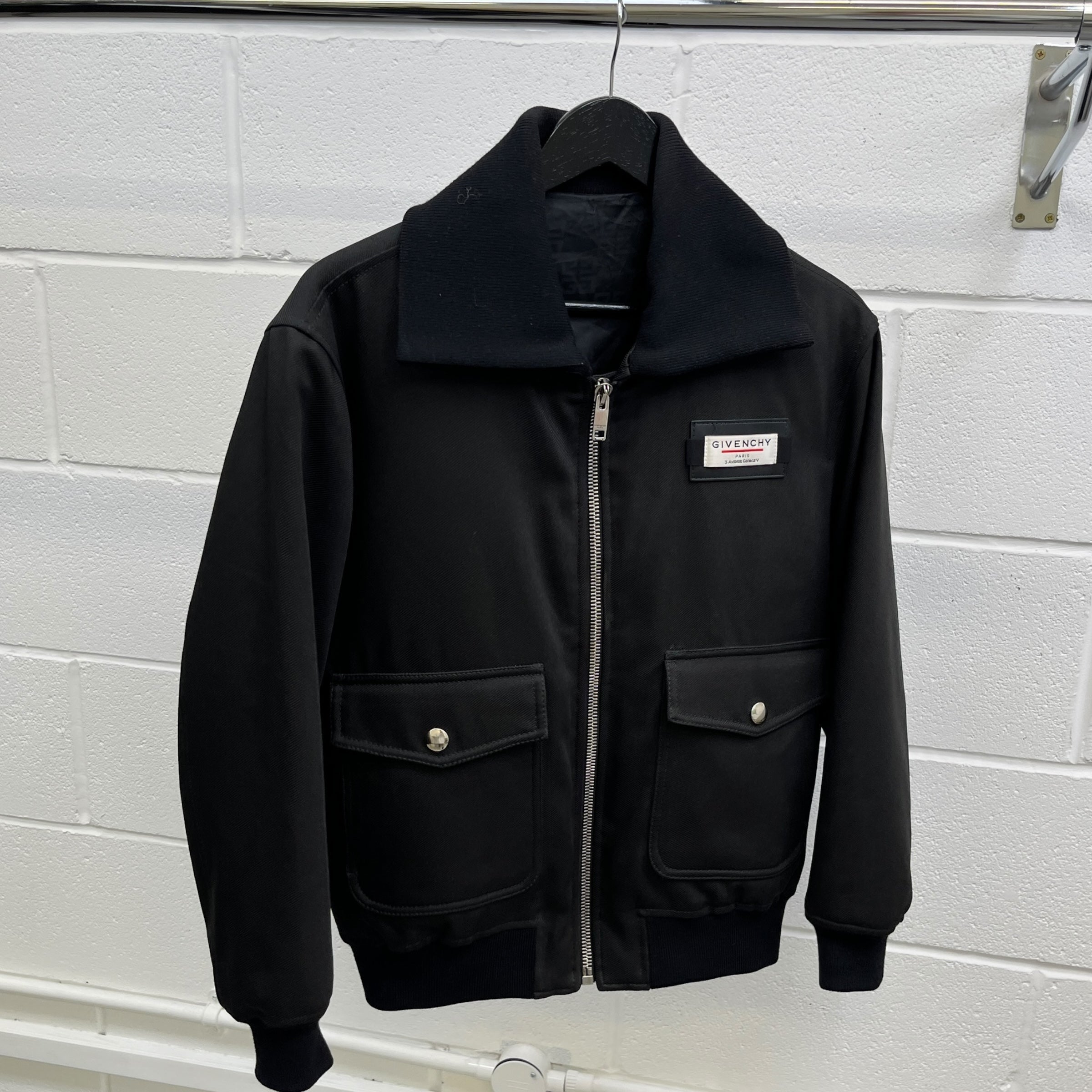 Men's Plaque Logo Bomber Jacket Black Size IT 46 / S