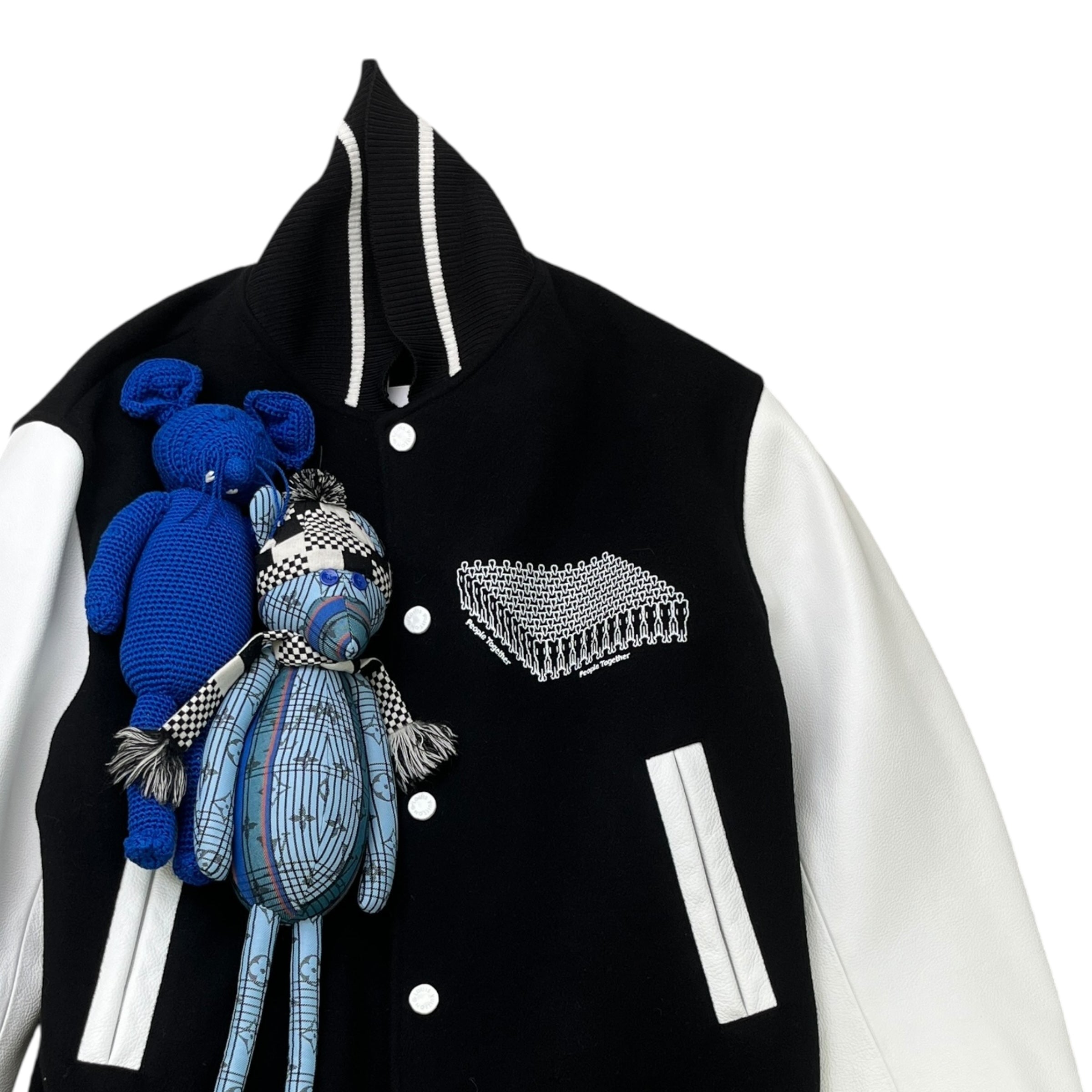 Men's 2021 'People Together' Puppet Varsity Jacket Black Size IT 52 / XL