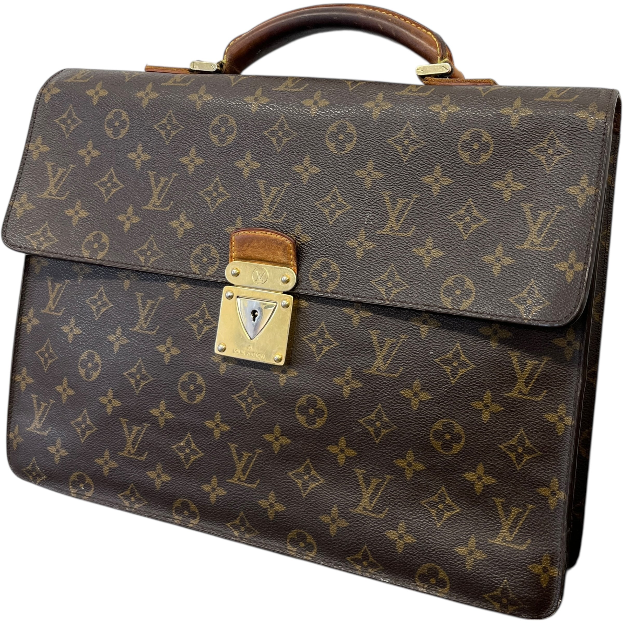Monogram Serviette Conseiller Briefcase Bag Brown