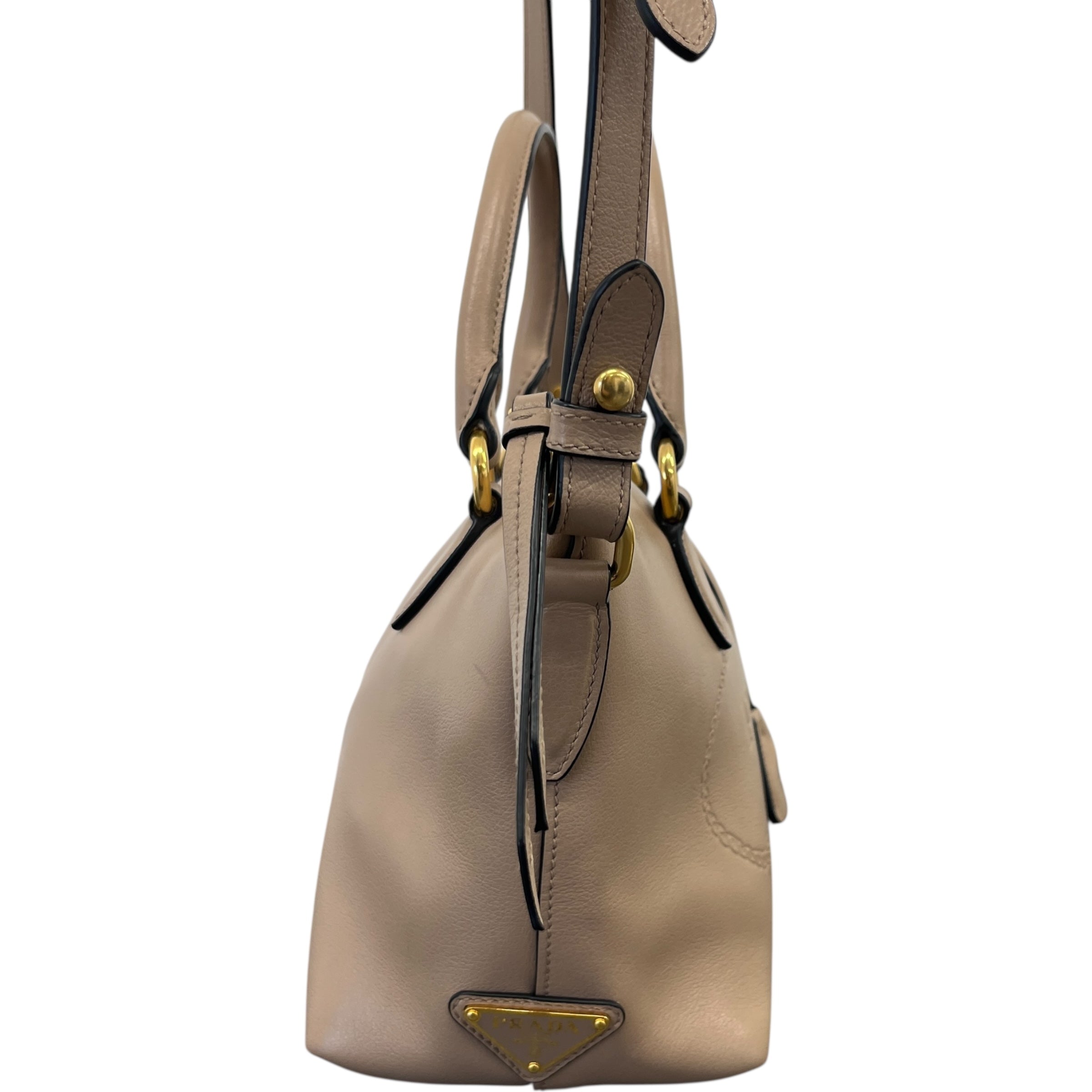 Women's Logo Embossed Handbag Nude