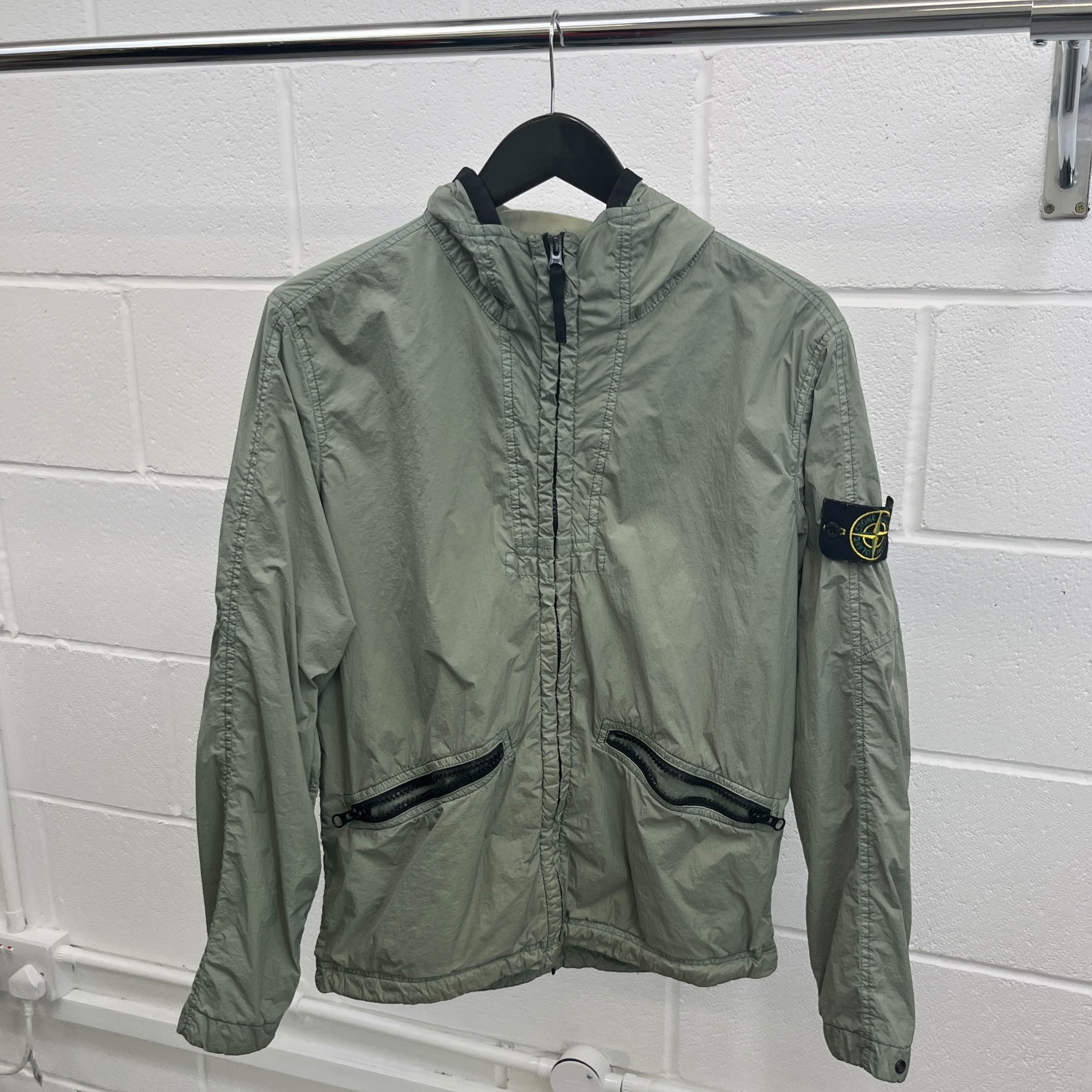 Men's Embroidered Logo Jacket Khaki Size S