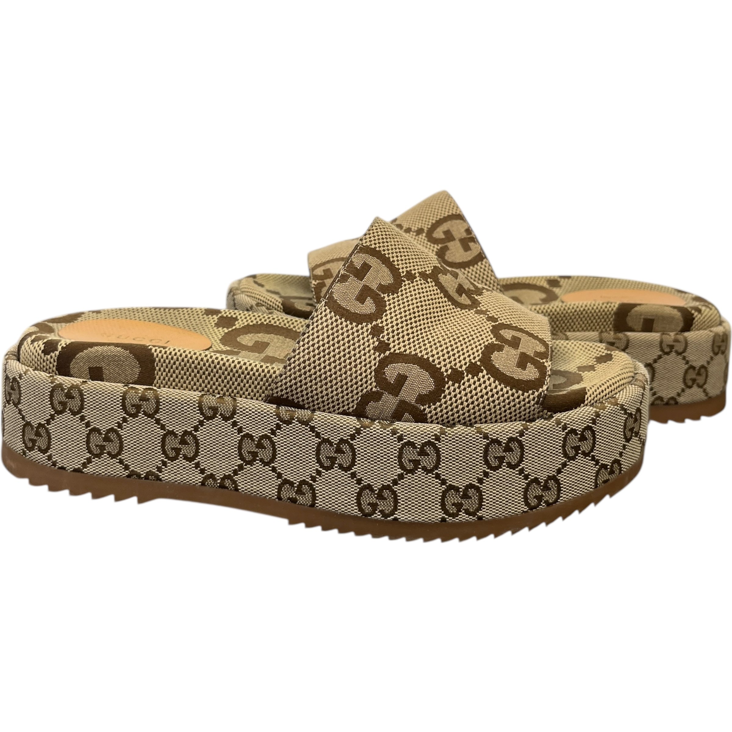 Women's Gg Supreme Platform Slides Beige Size EU 38 / UK 5