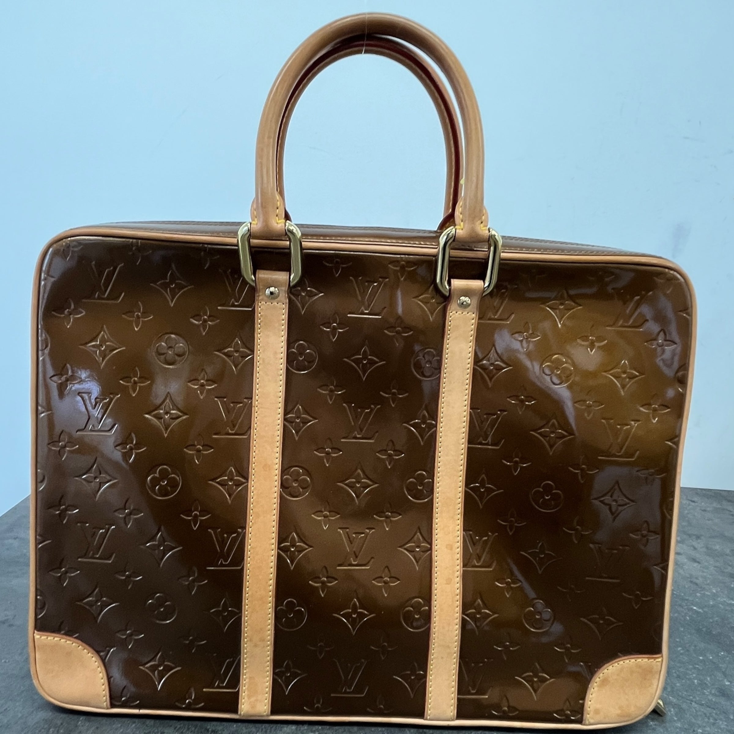 Men's Monogram Vernis Vandam Briefcase Bag Brown