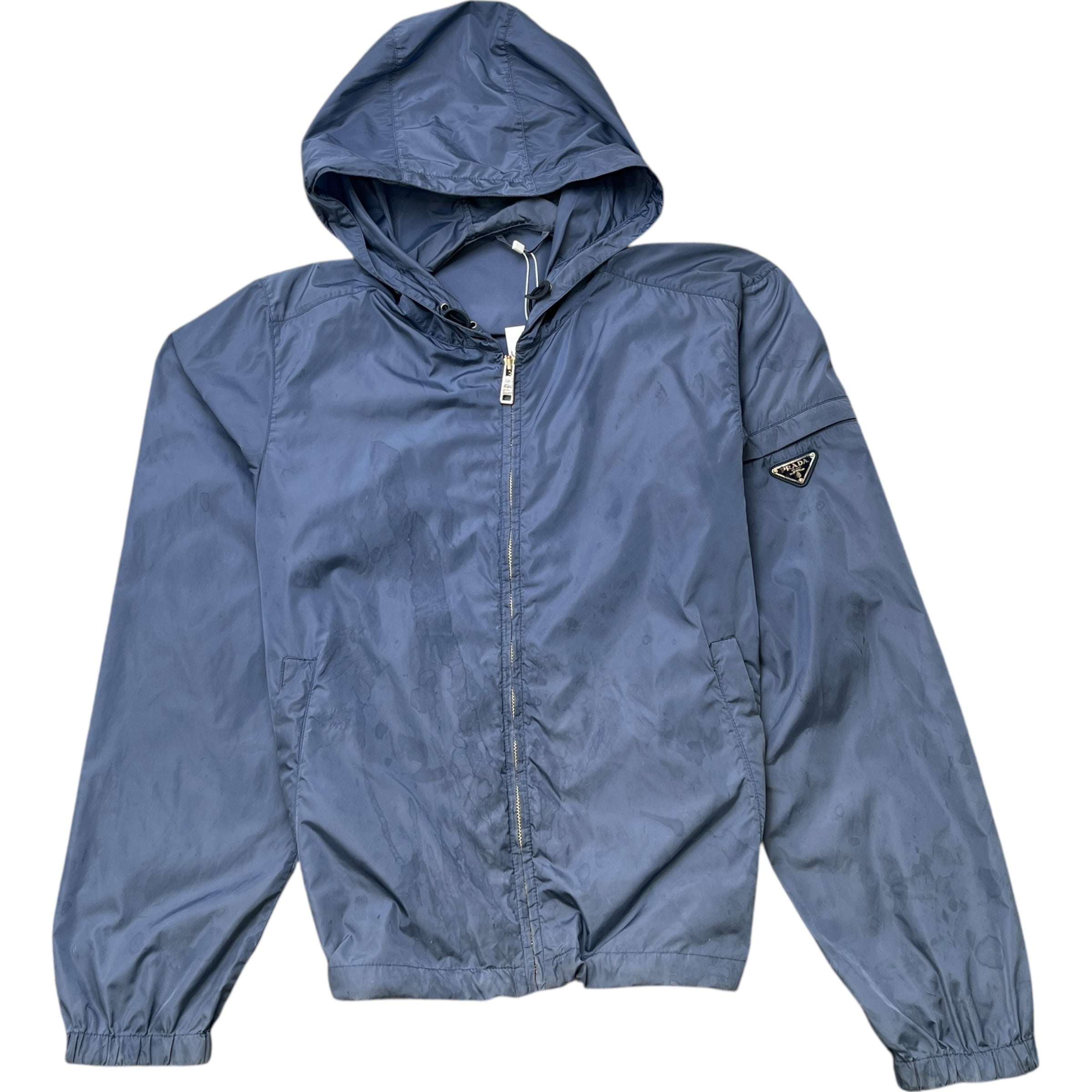 Men's Plaque Logo Re-Nylon Windbreaker Blue Size M