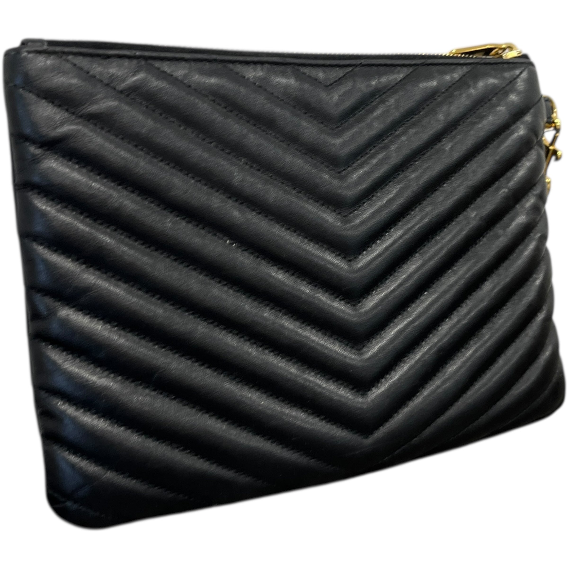 Women's Cassandre Matelassé Pouch Clutch Black