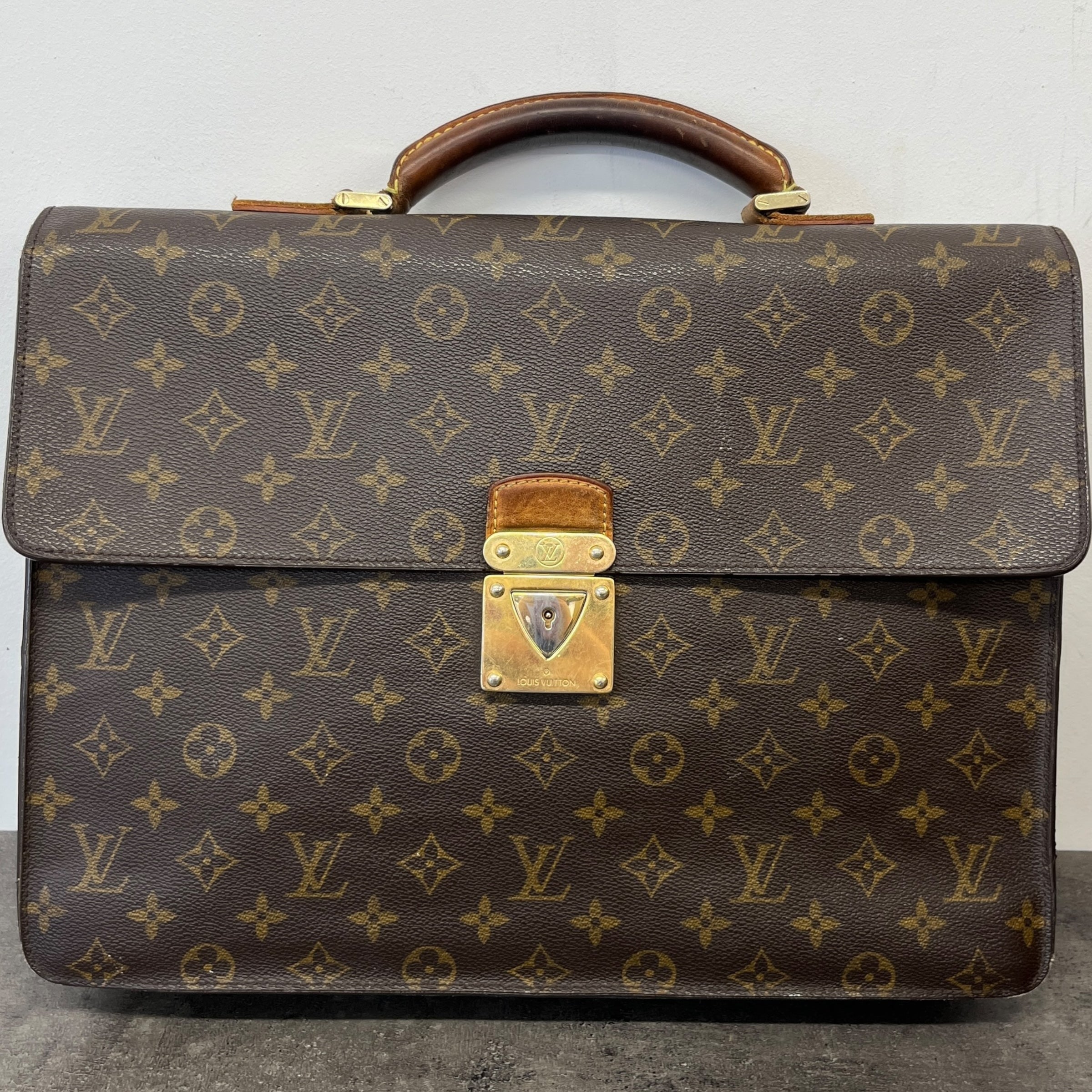 Monogram Serviette Conseiller Briefcase Bag Brown