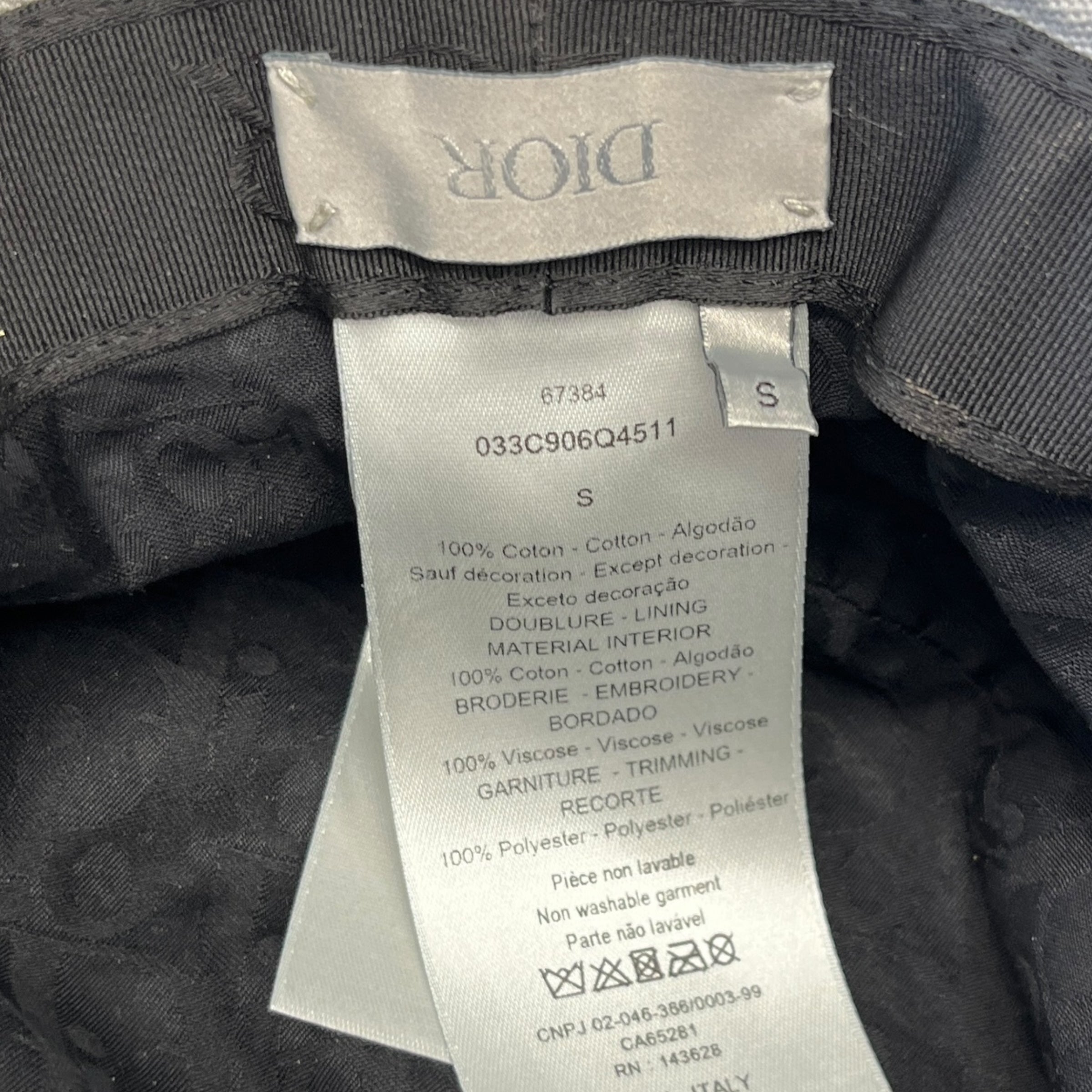 Men's Embroidered Logo Bucket Hat Black Size S