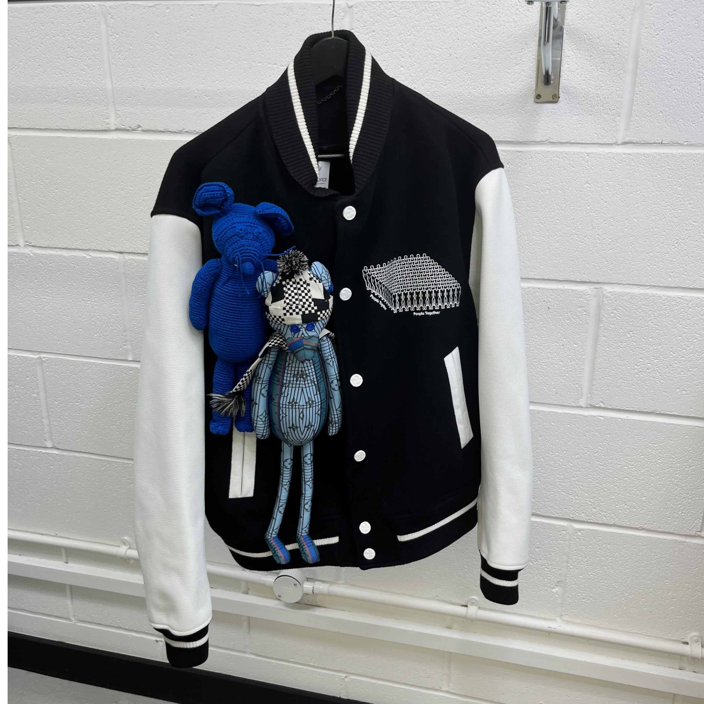 Men's 2021 'People Together' Puppet Varsity Jacket Black Size IT 52 / XL
