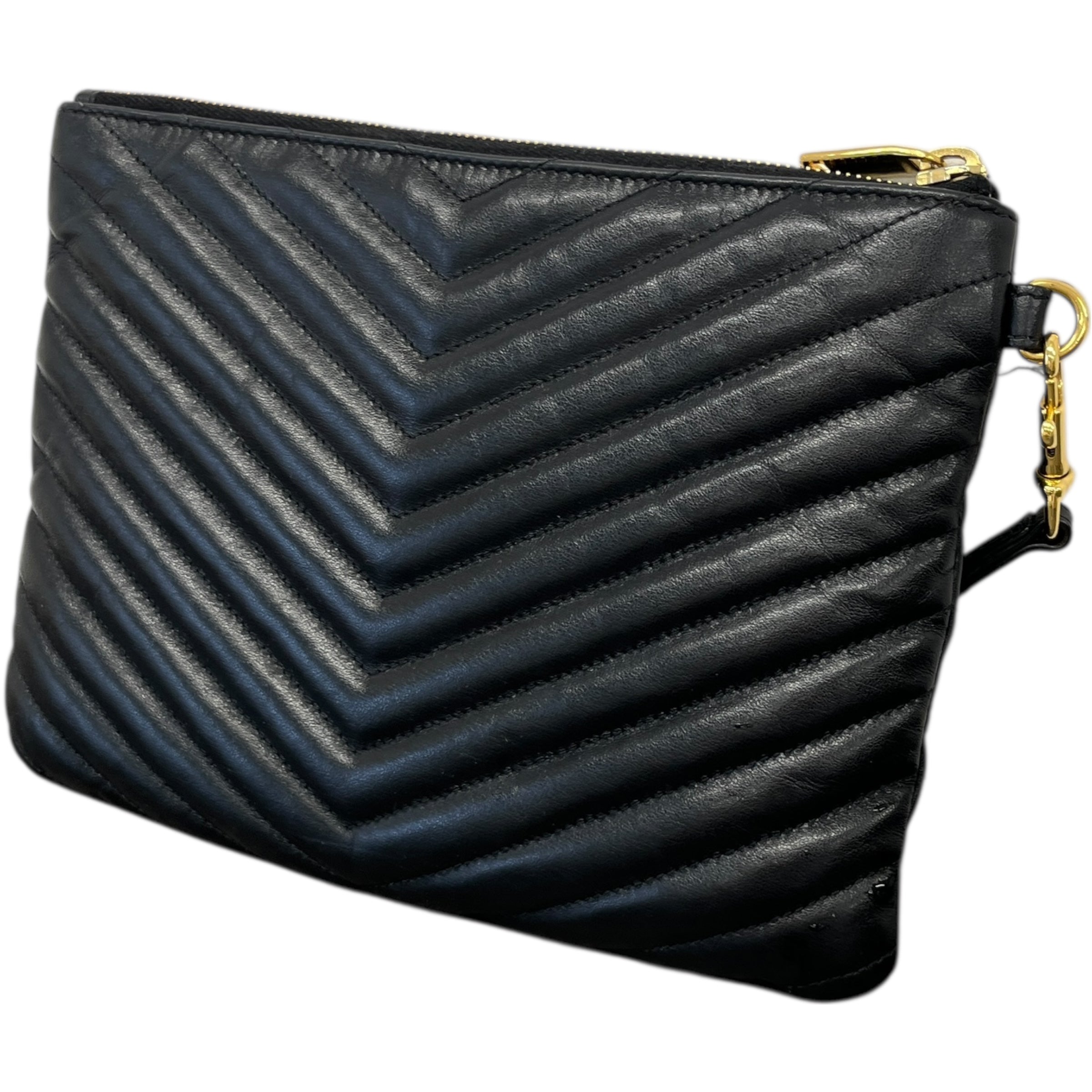 Women's Cassandre Matelassé Pouch Clutch Black