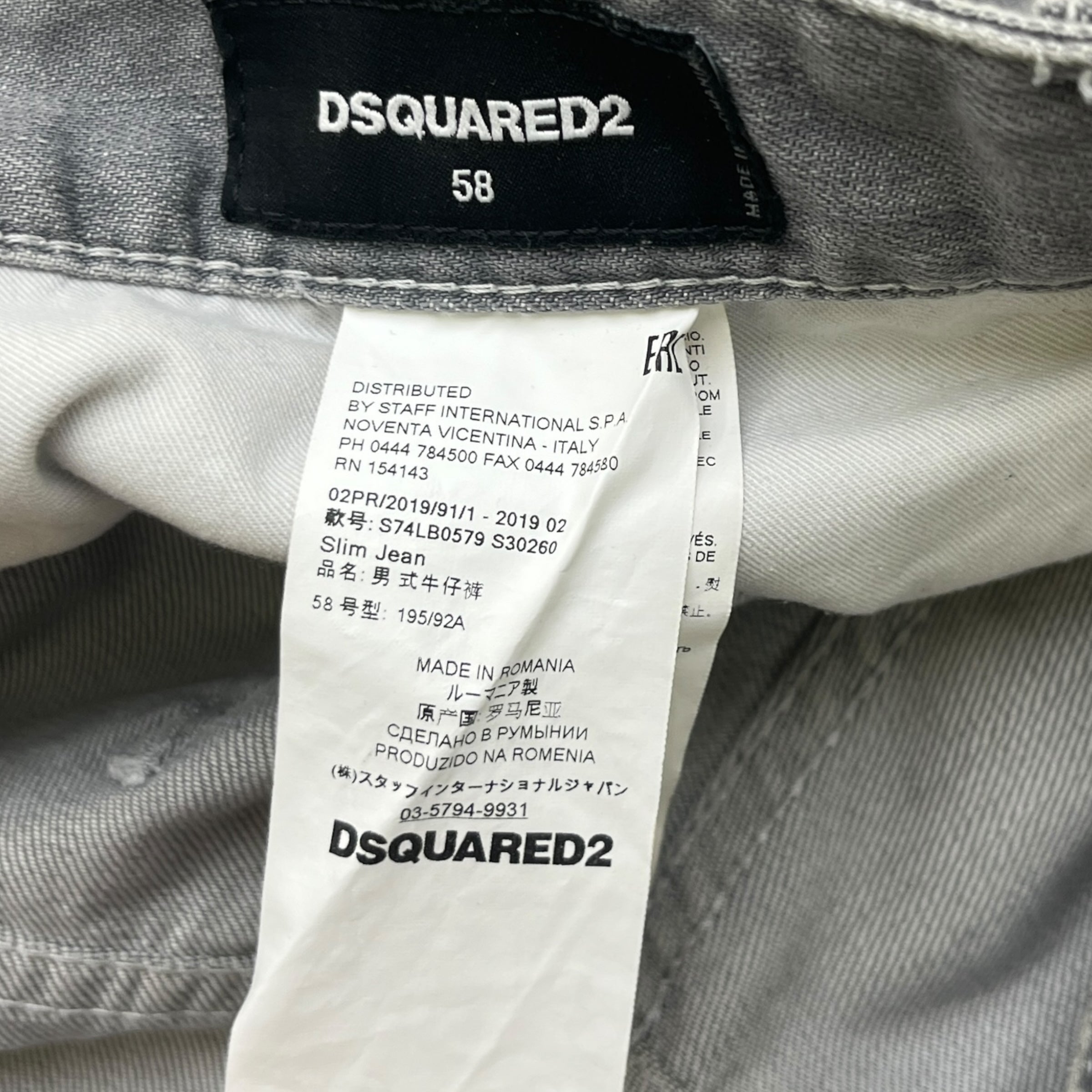 Men's Slim Jeans Grey Size IT 58 / UK 42