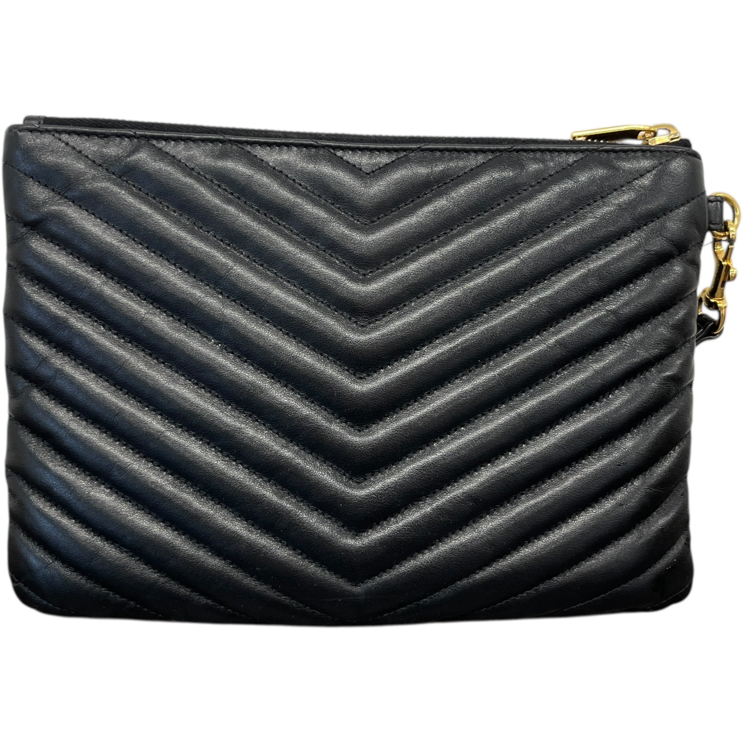 Women's Cassandre Matelassé Pouch Clutch Black