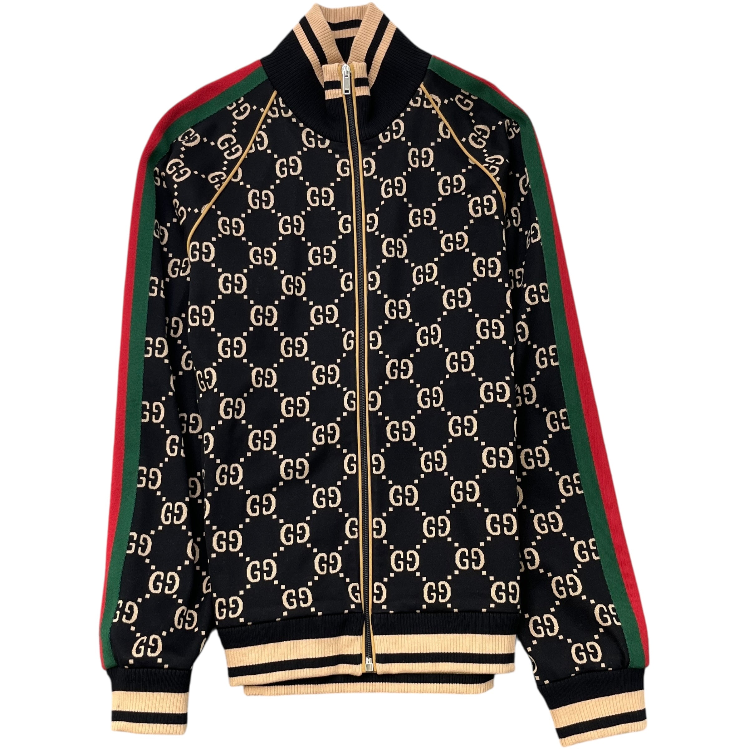 Men's Gg Supreme Web Track Jacket Black Size L