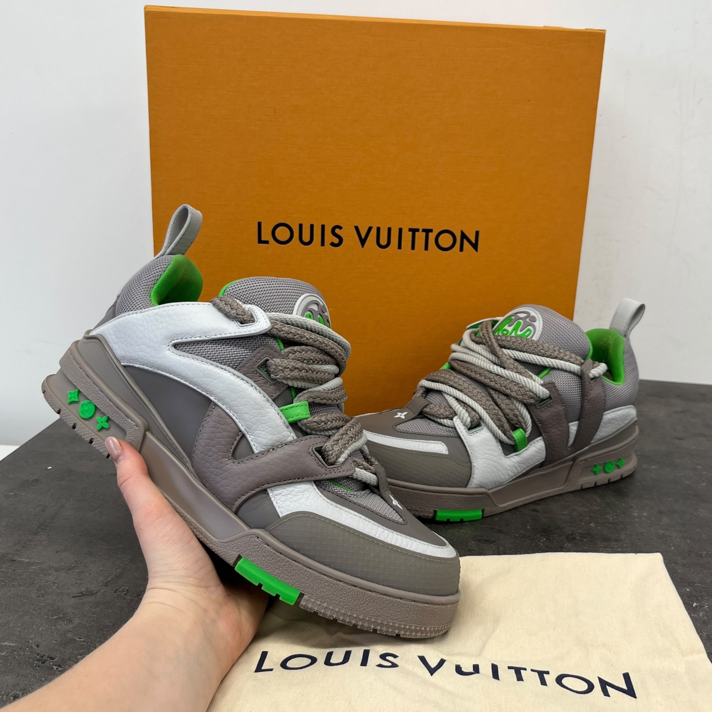 Men's Lv Skate Low Trainers Grey Size EU 41.5 / UK 7.5