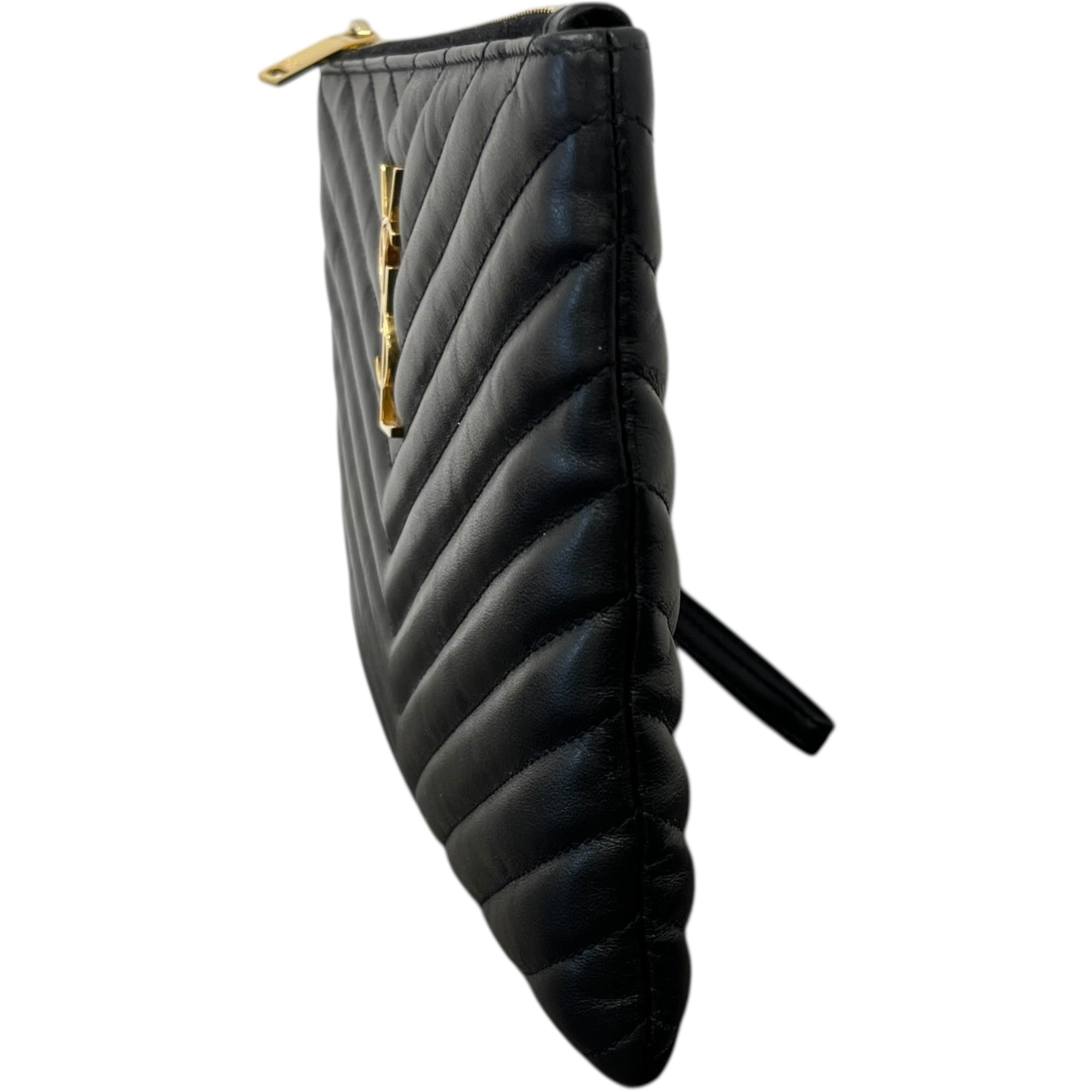 Women's Cassandre Matelassé Pouch Clutch Black