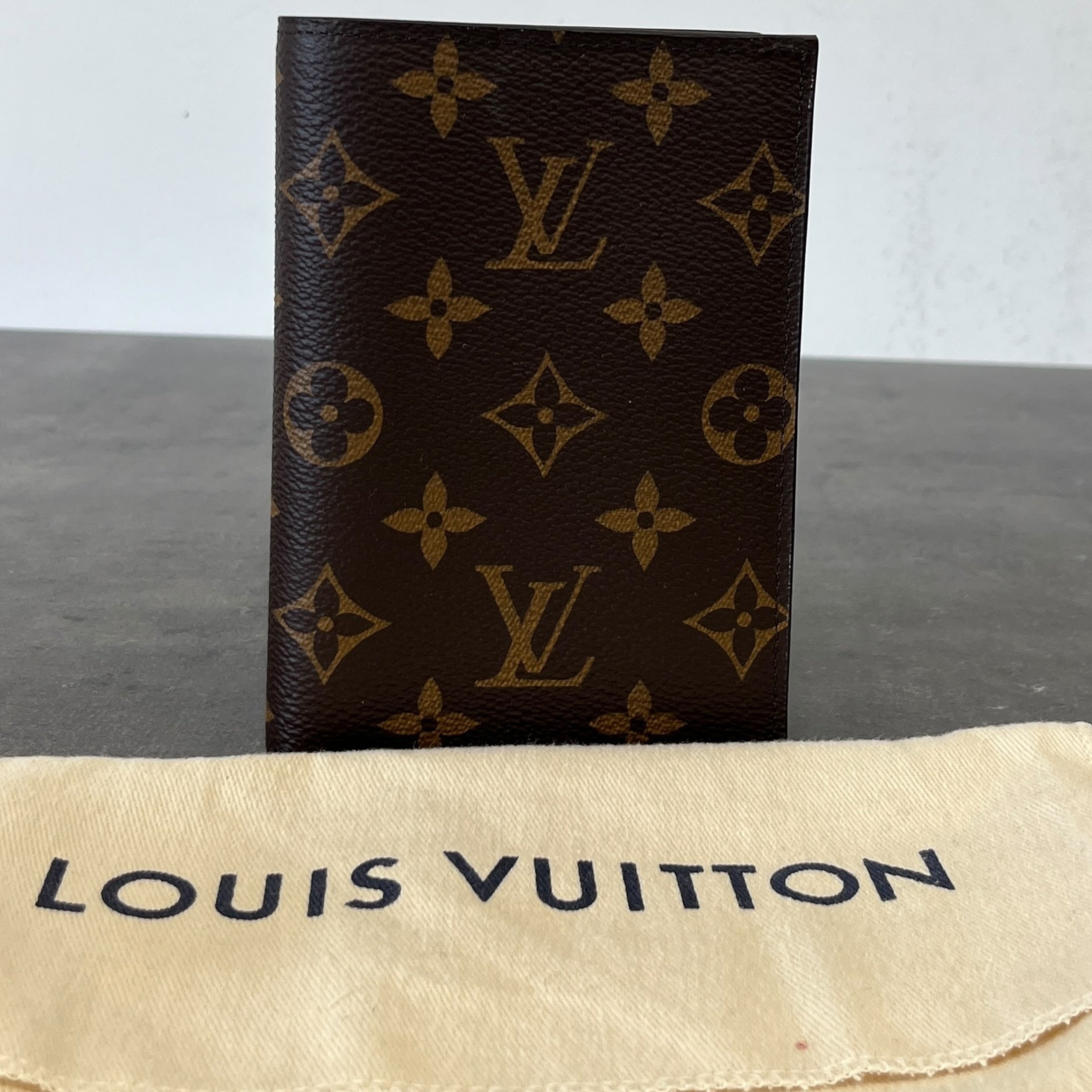 Monogram Passport Cover Wallet Brown
