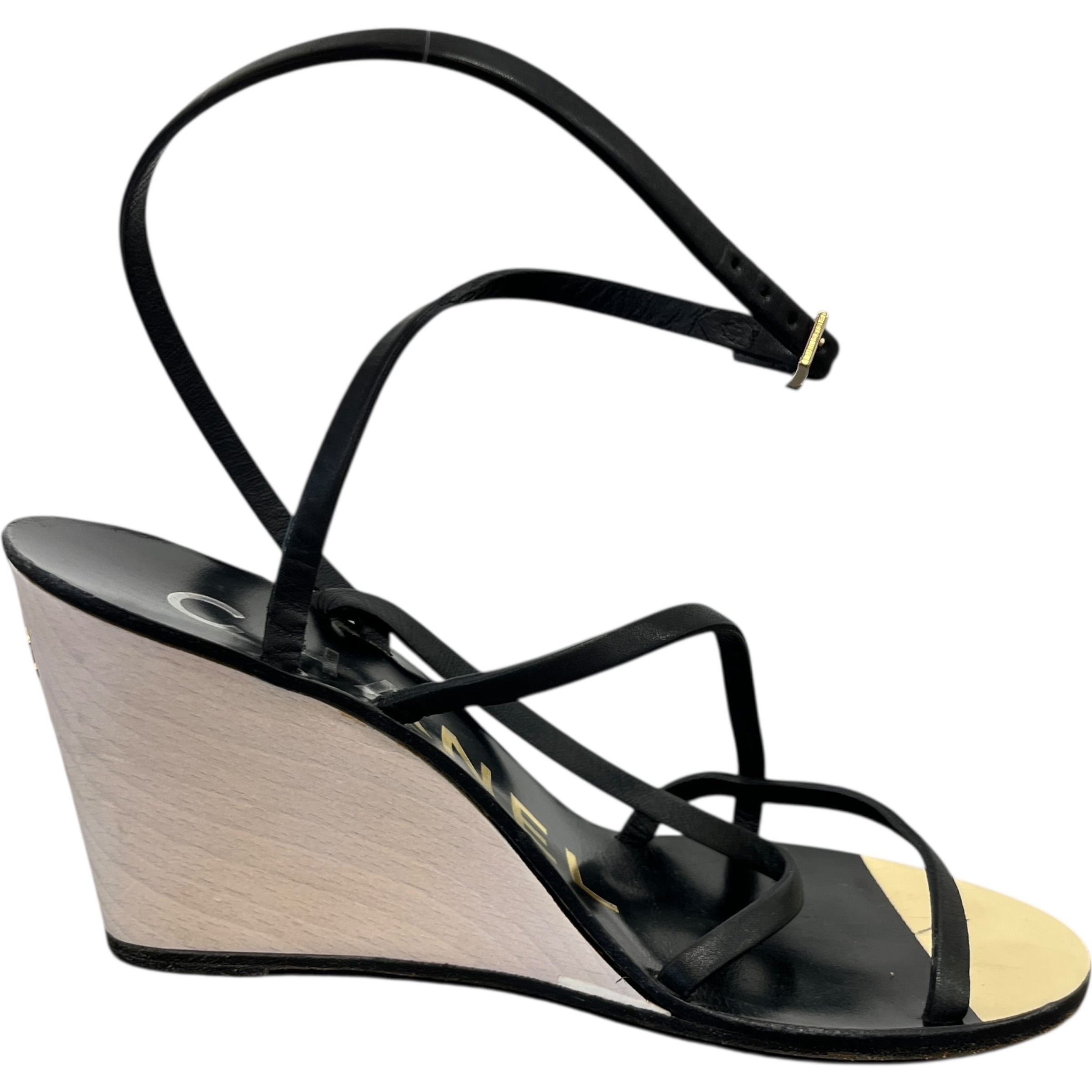 Women's Cc Logo Wedge Heels Black Size EU 36 / UK 3