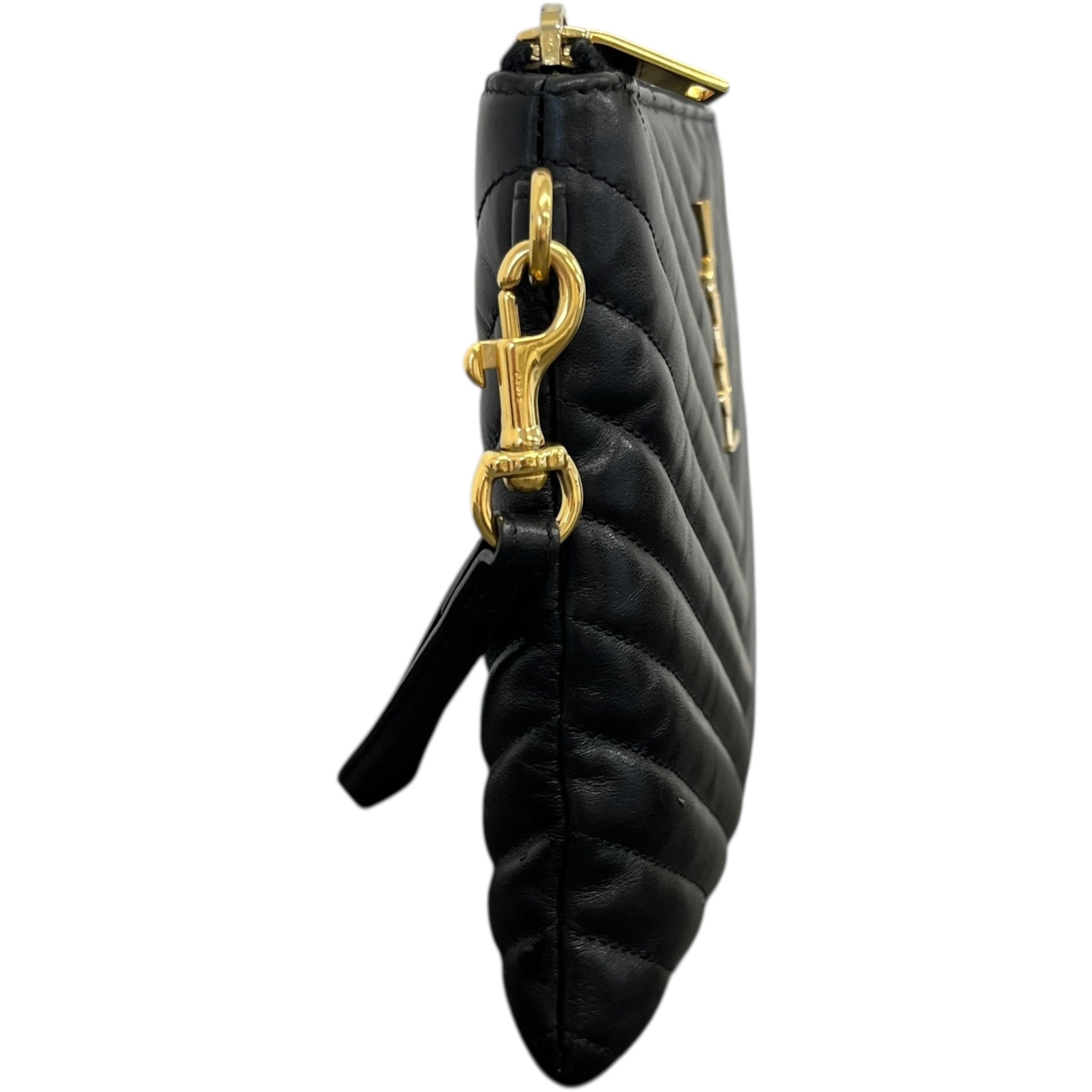 Women's Cassandre Matelassé Pouch Clutch Black