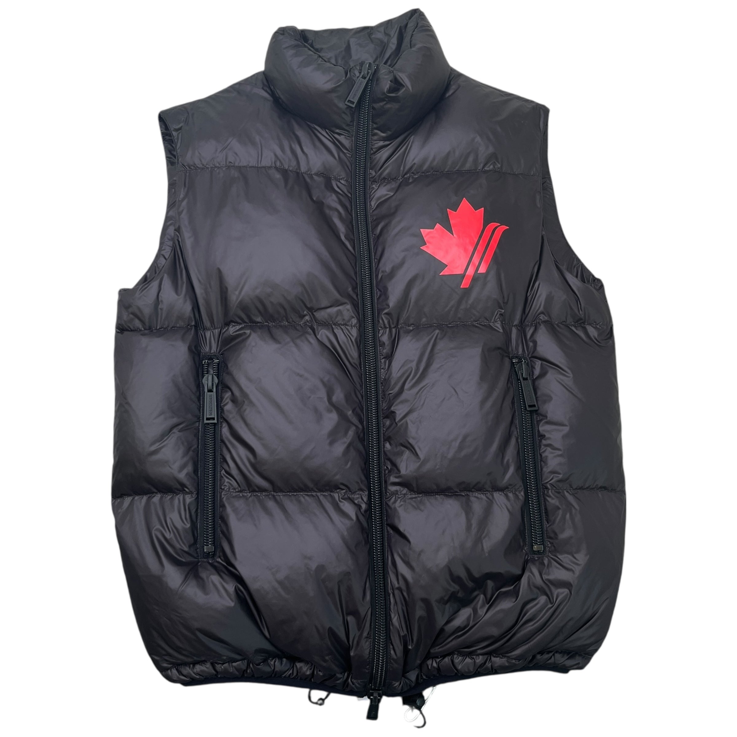 Men's Maple Leaf Print Gilet Black Size IT 50 / L