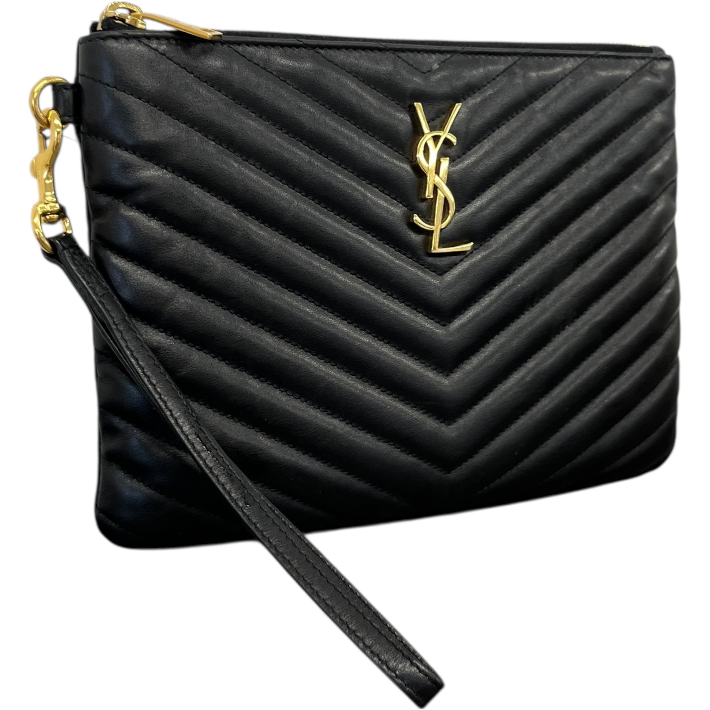 Women's Cassandre Matelassé Pouch Clutch Black