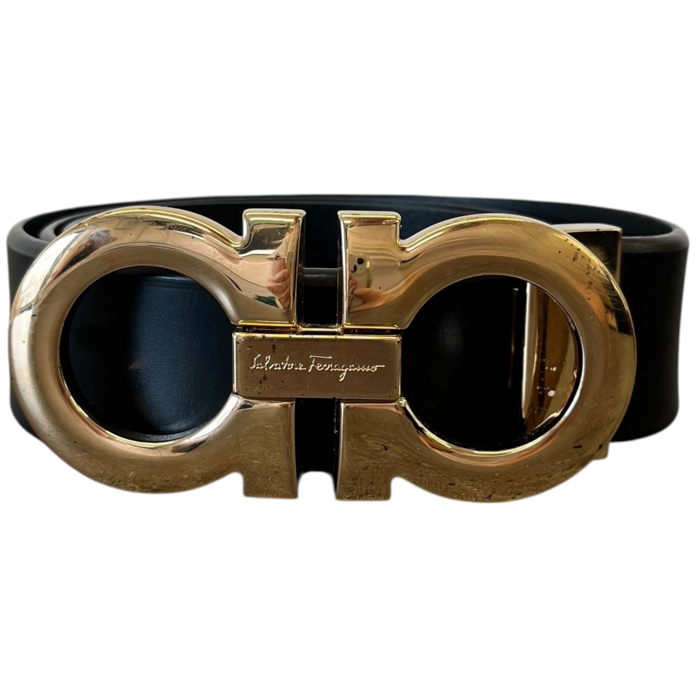 Men's Gancini Belt Black Size Waist 32"