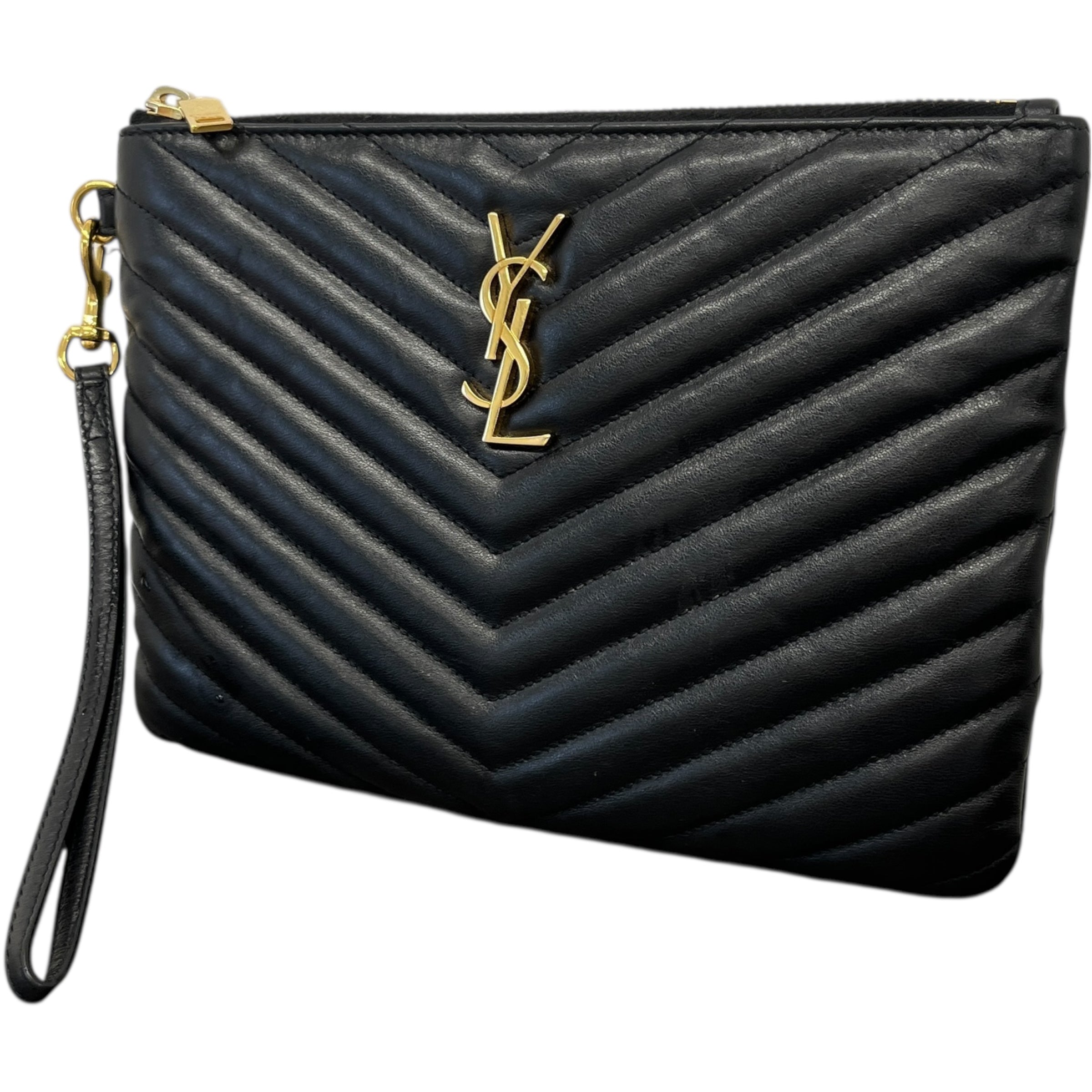 Women's Cassandre Matelassé Pouch Clutch Black