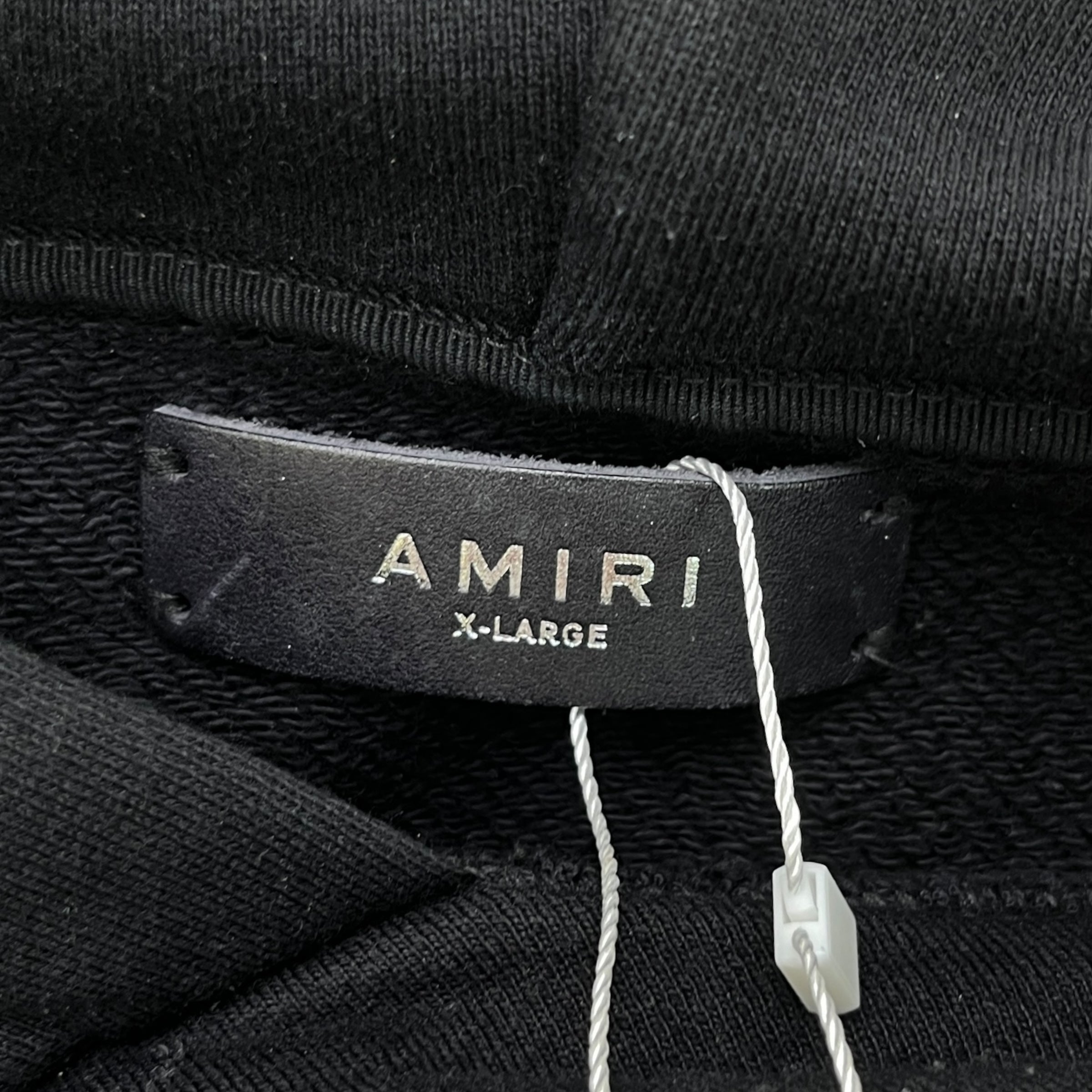 Men's Embroidered Paint Drip Logo Hoodie Black Size XL