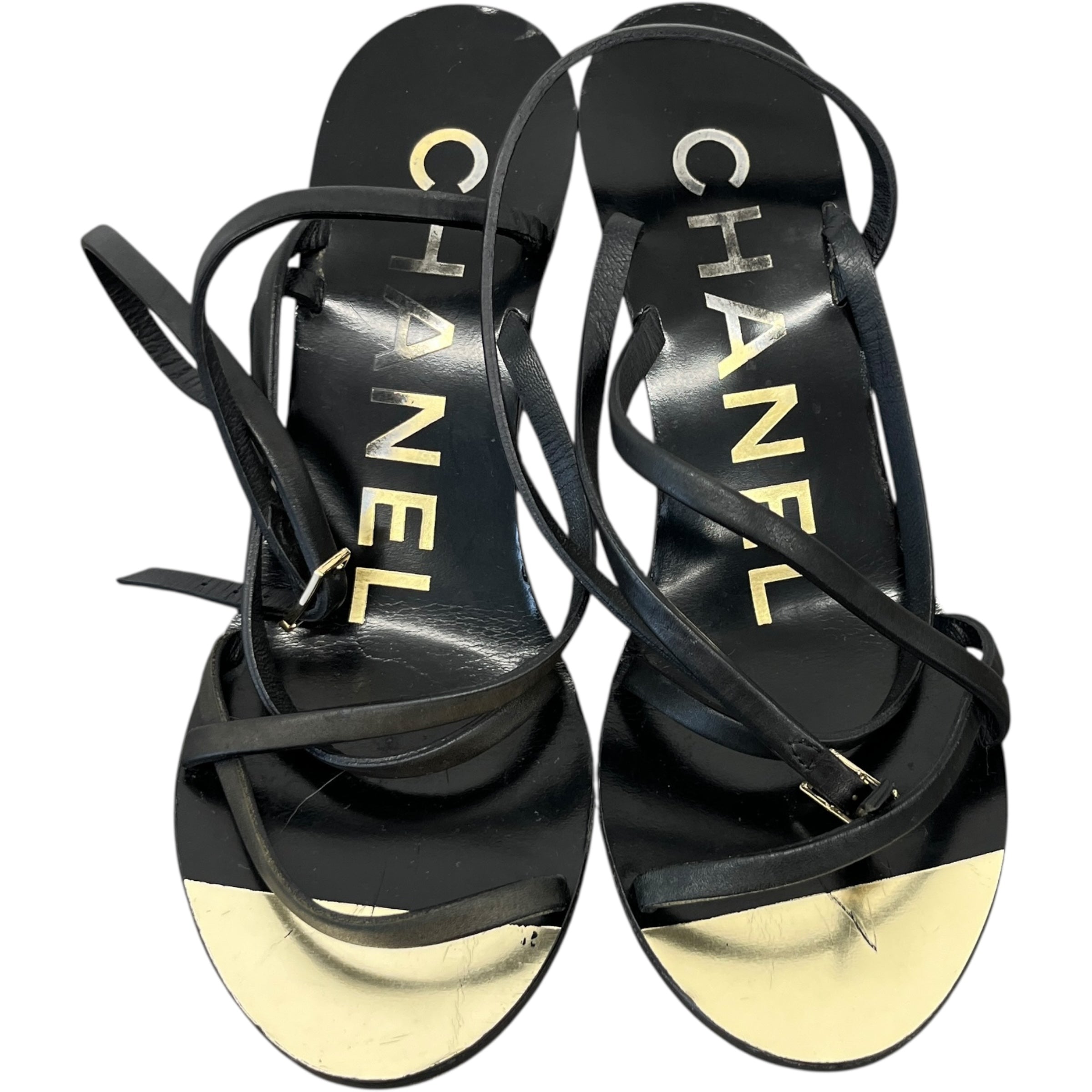 Women's Cc Logo Wedge Heels Black Size EU 36 / UK 3