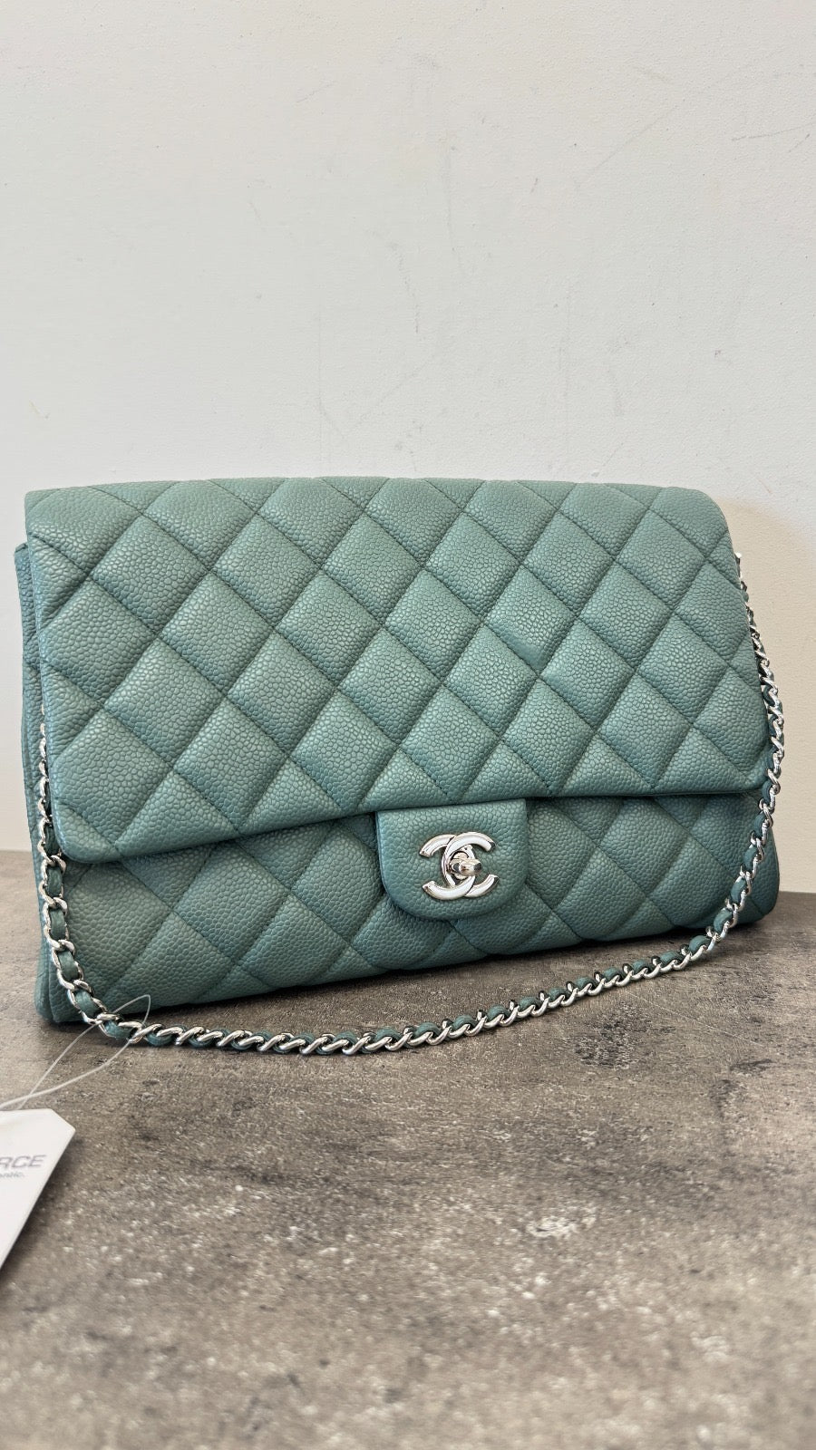 Women's Clutch With Chain Caviar Handbag Green