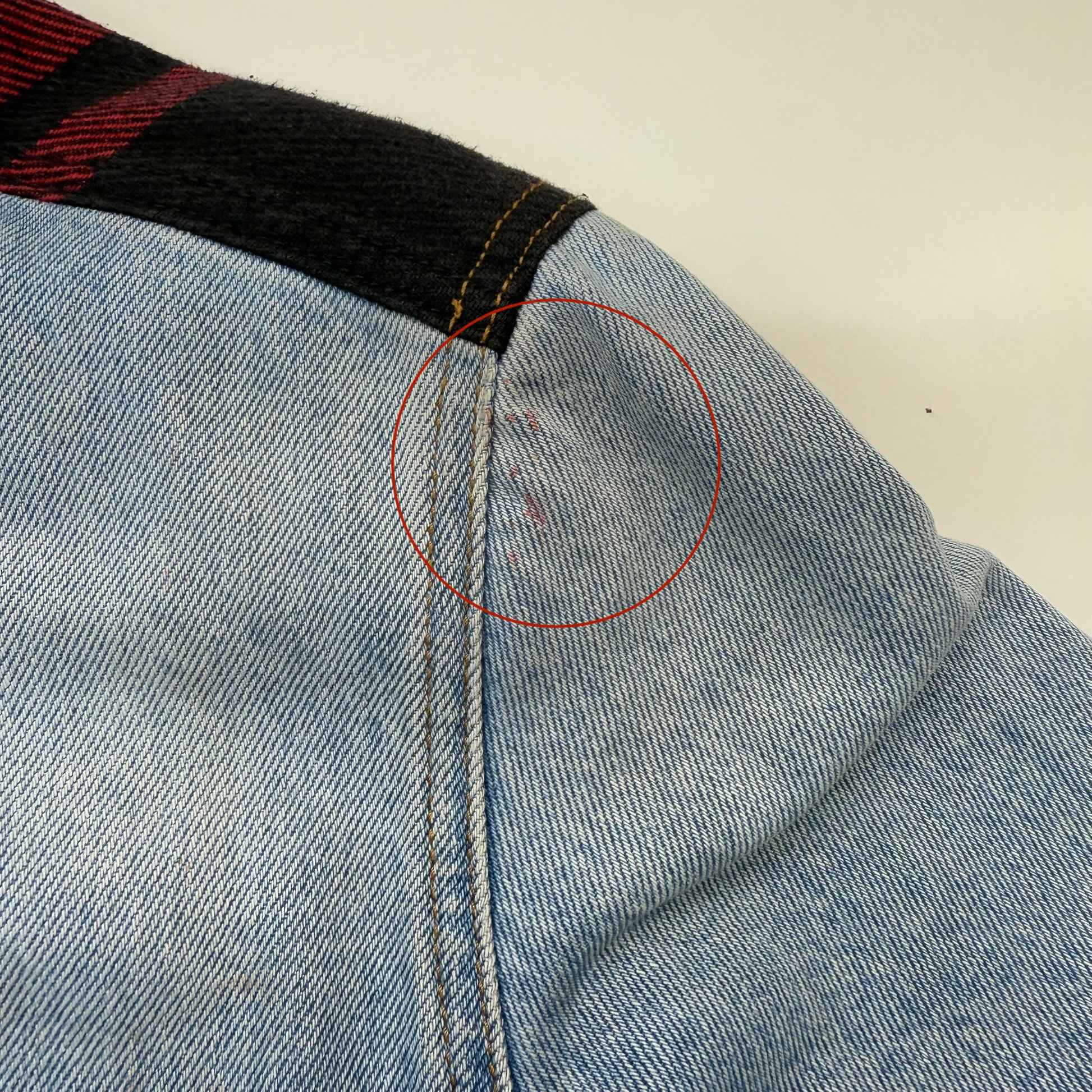 Men's Logo Print Checked OverShirt Blue Size M - 244667