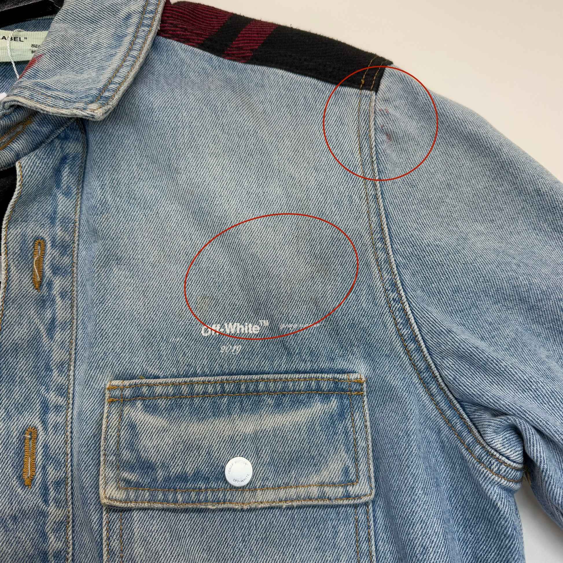 Men's Logo Print Checked OverShirt Blue Size M - 244667