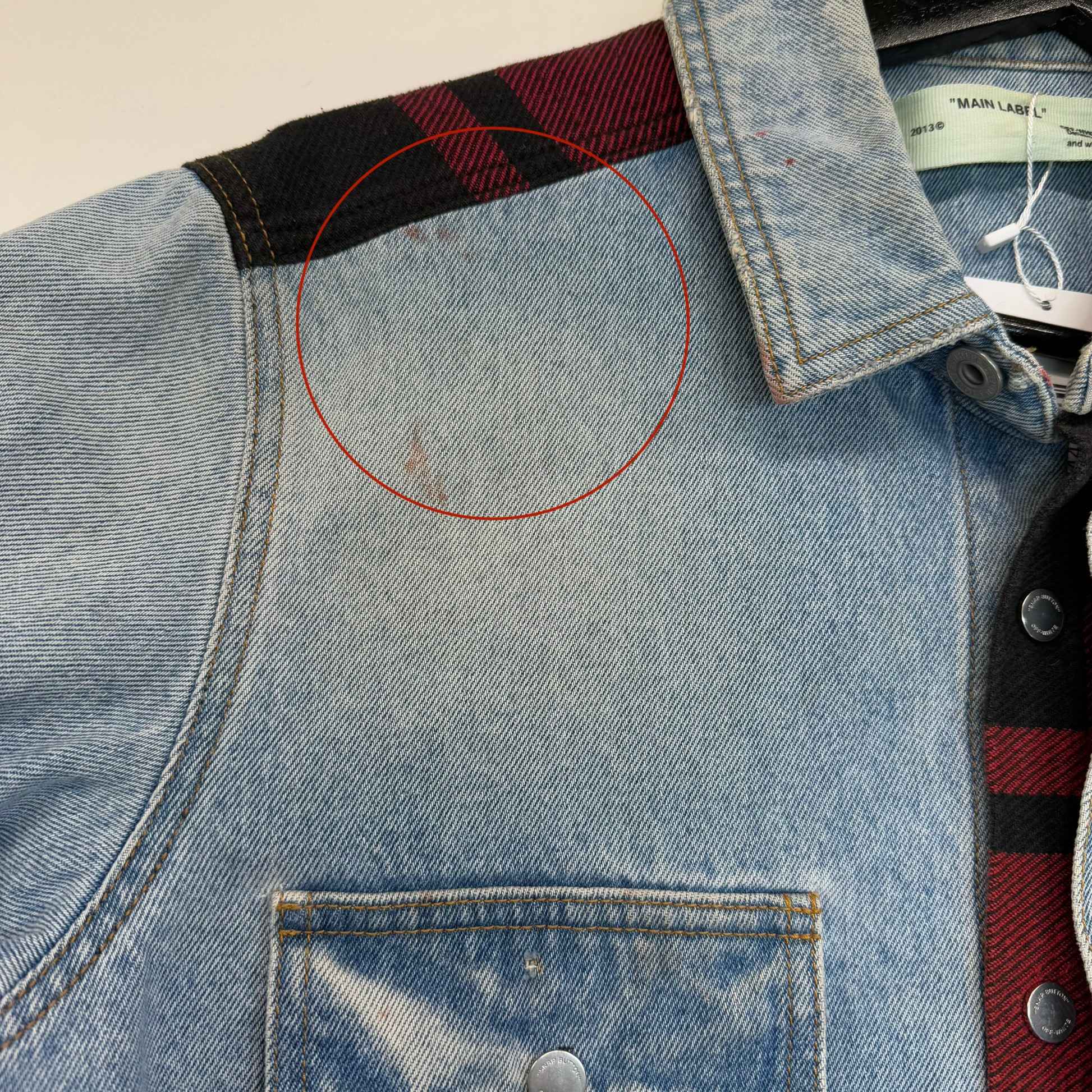 Men's Logo Print Checked OverShirt Blue Size M - 244667