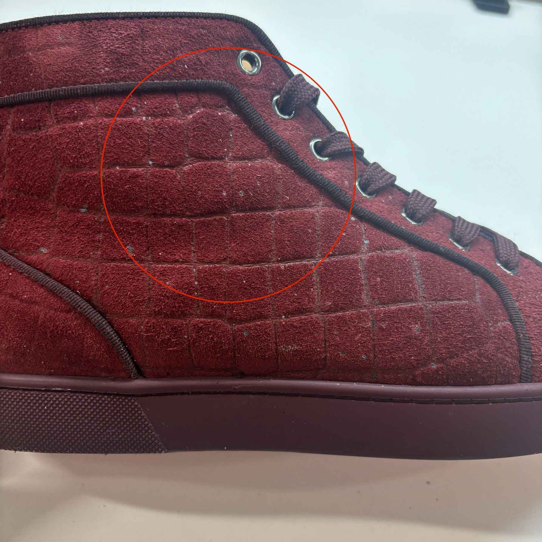 Men's Louis Junior Orlato High Trainers Burgundy Size EU 41.5 / UK 7.5