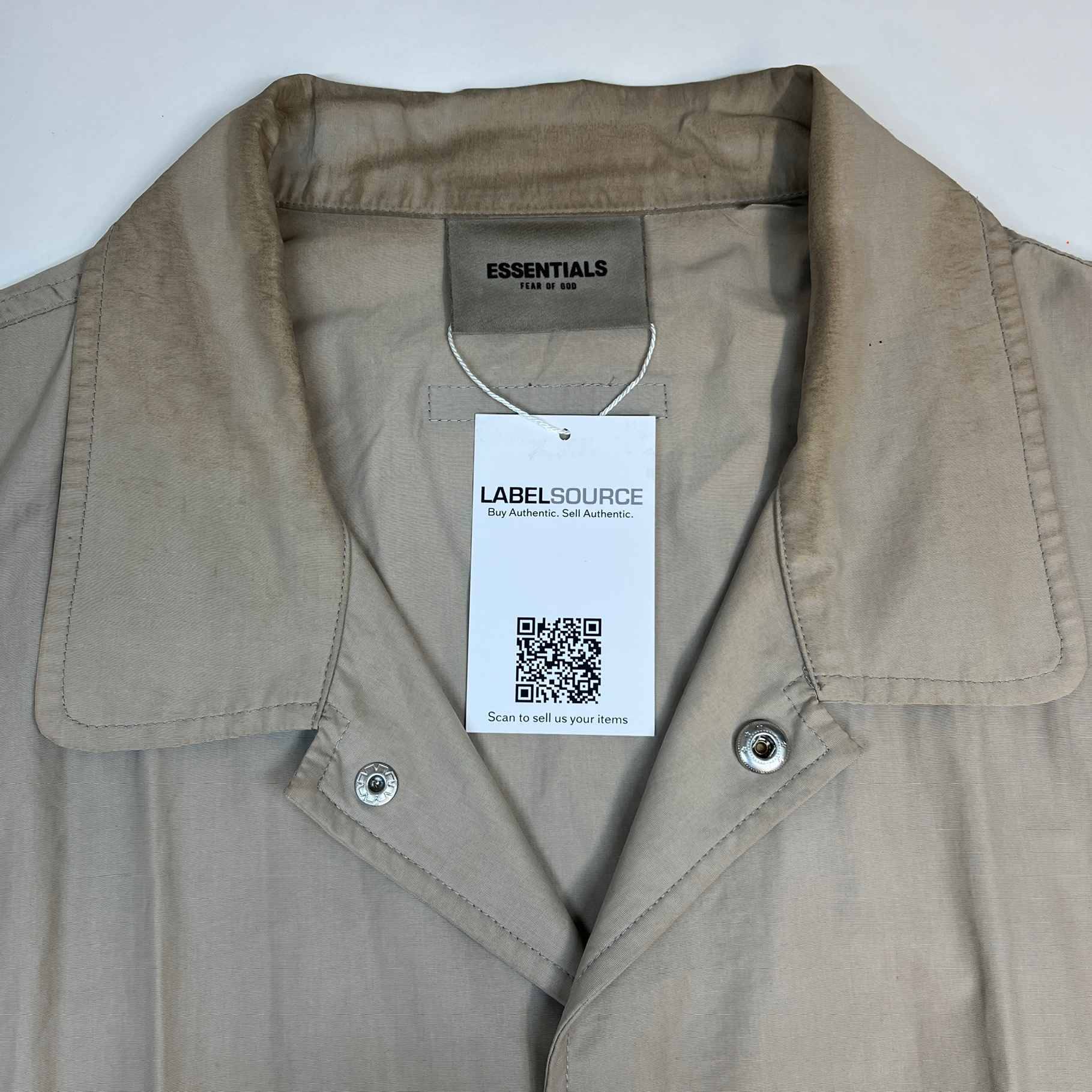 Men's Fear Of God Logo OverShirt Khaki Size L