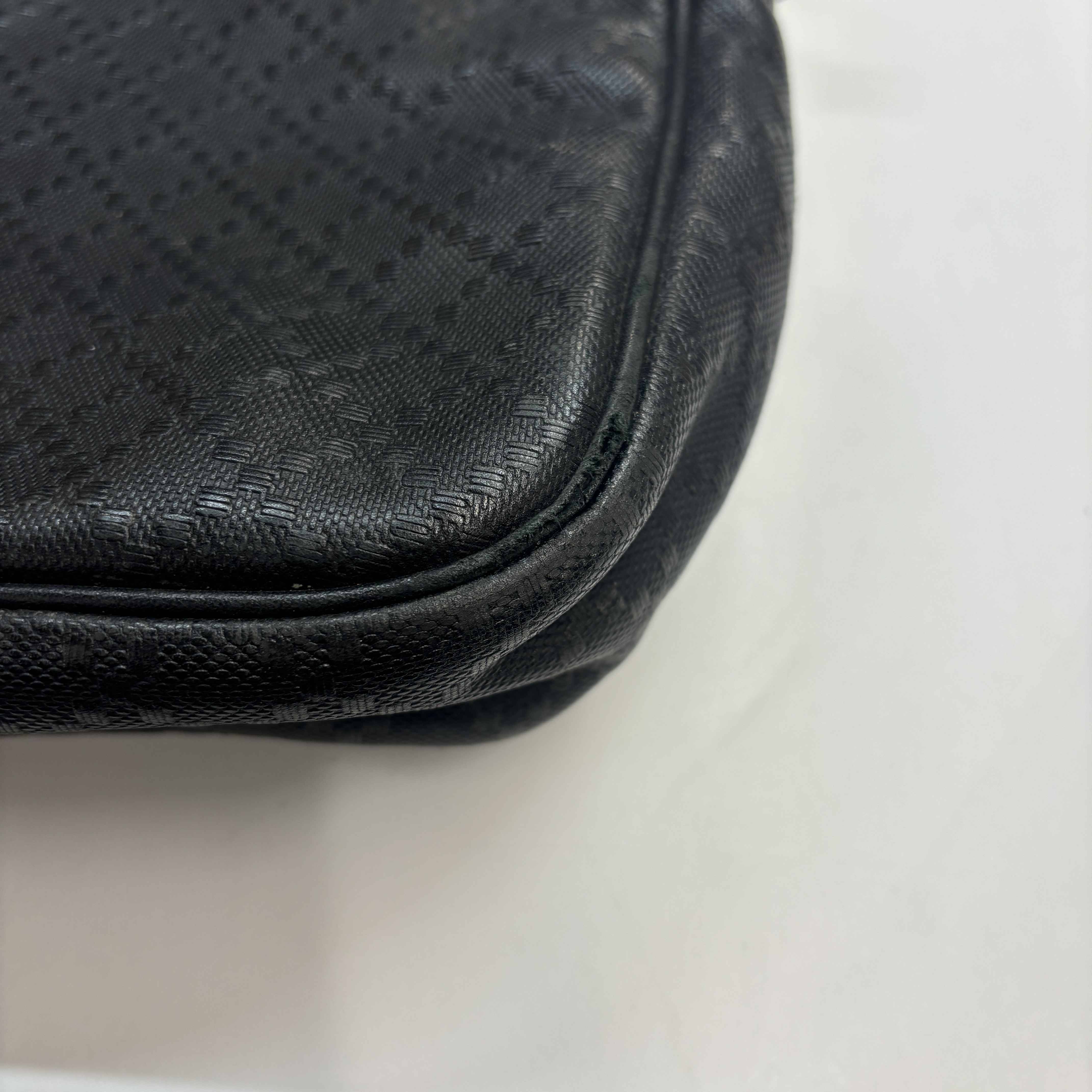 Men's Diamante Plaque Logo Bag Black