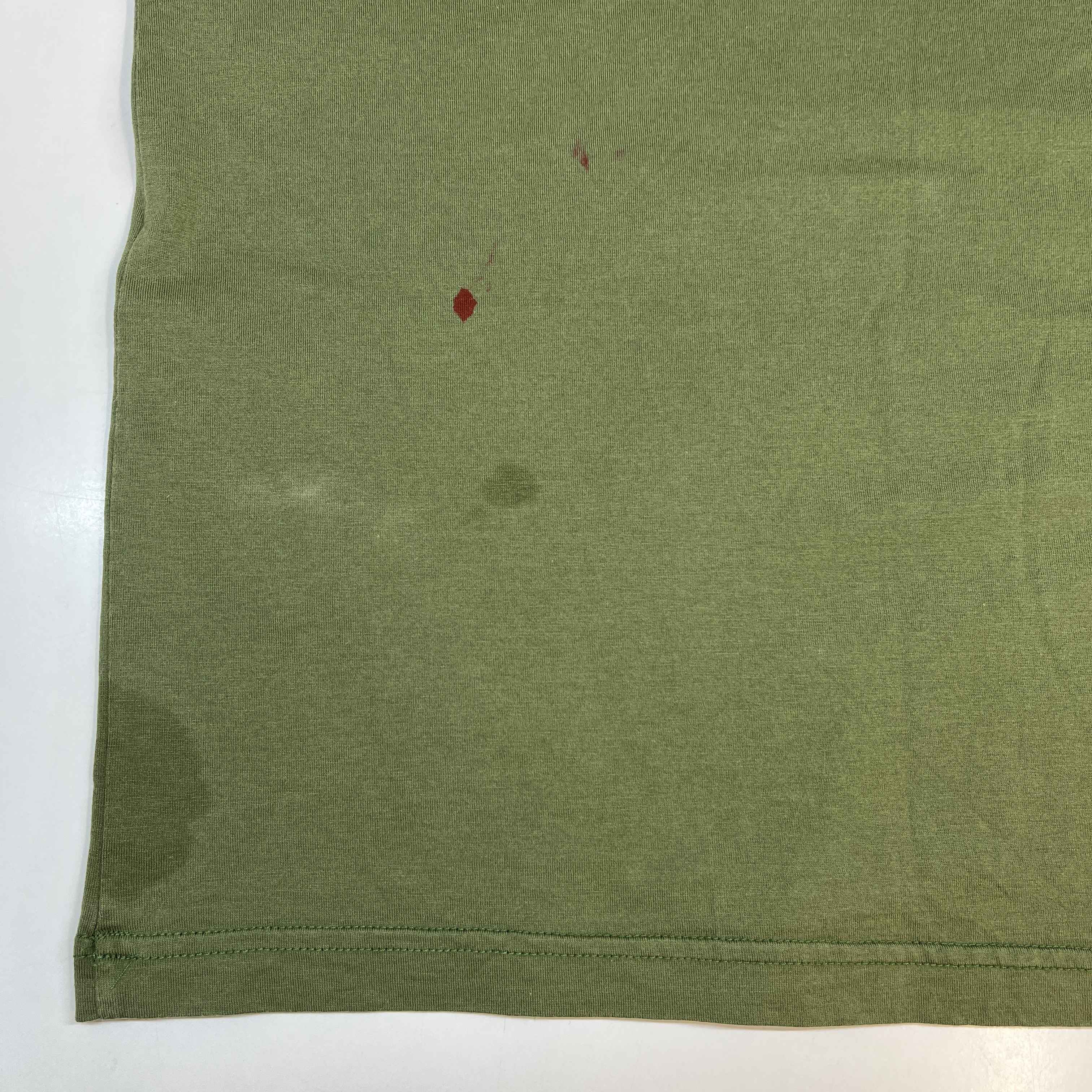 Men's Embroidered Logo T-Shirt Khaki Size L