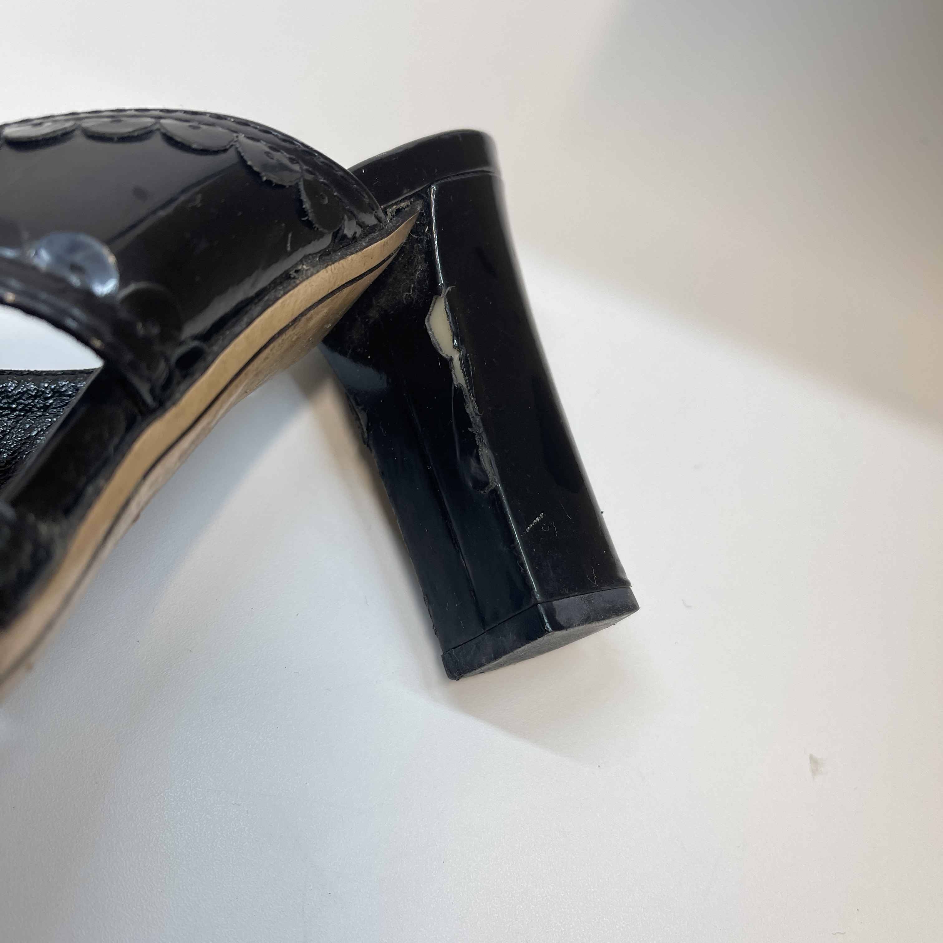 Women's Flower Logo Heels Black Size EU 38 / UK 5