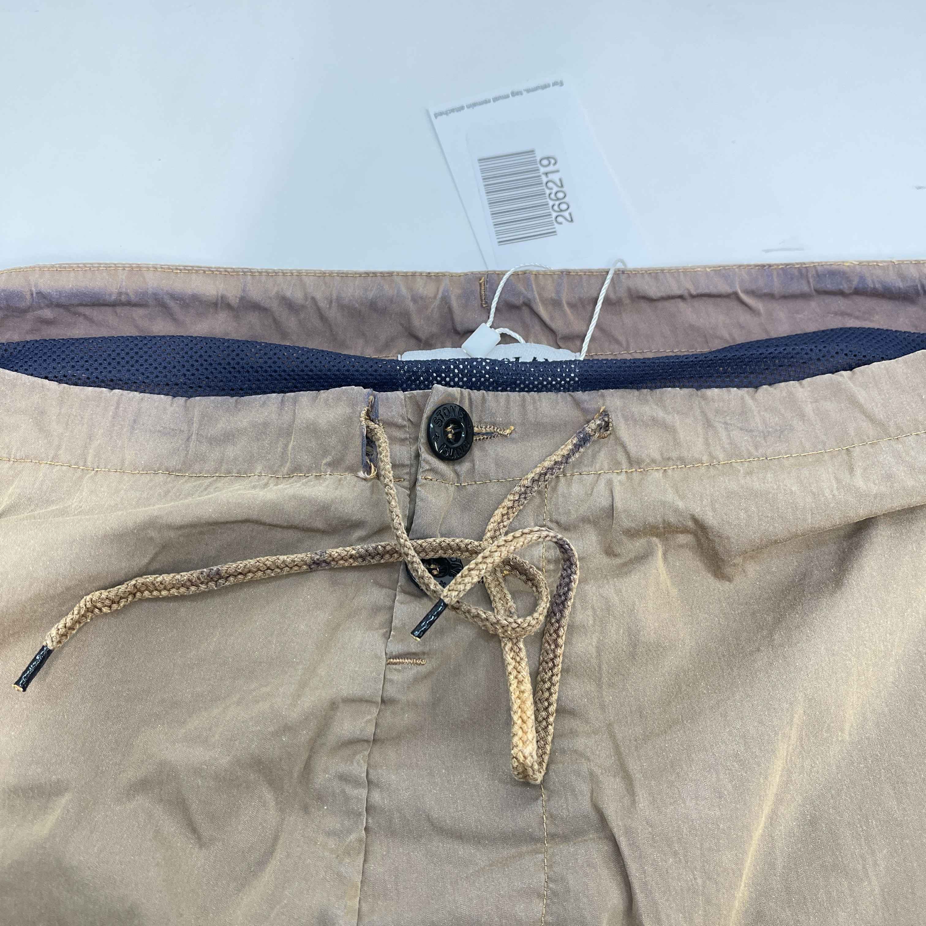 Men's Embroidered Logo Swim Shorts Brown Size W32 / IT 48