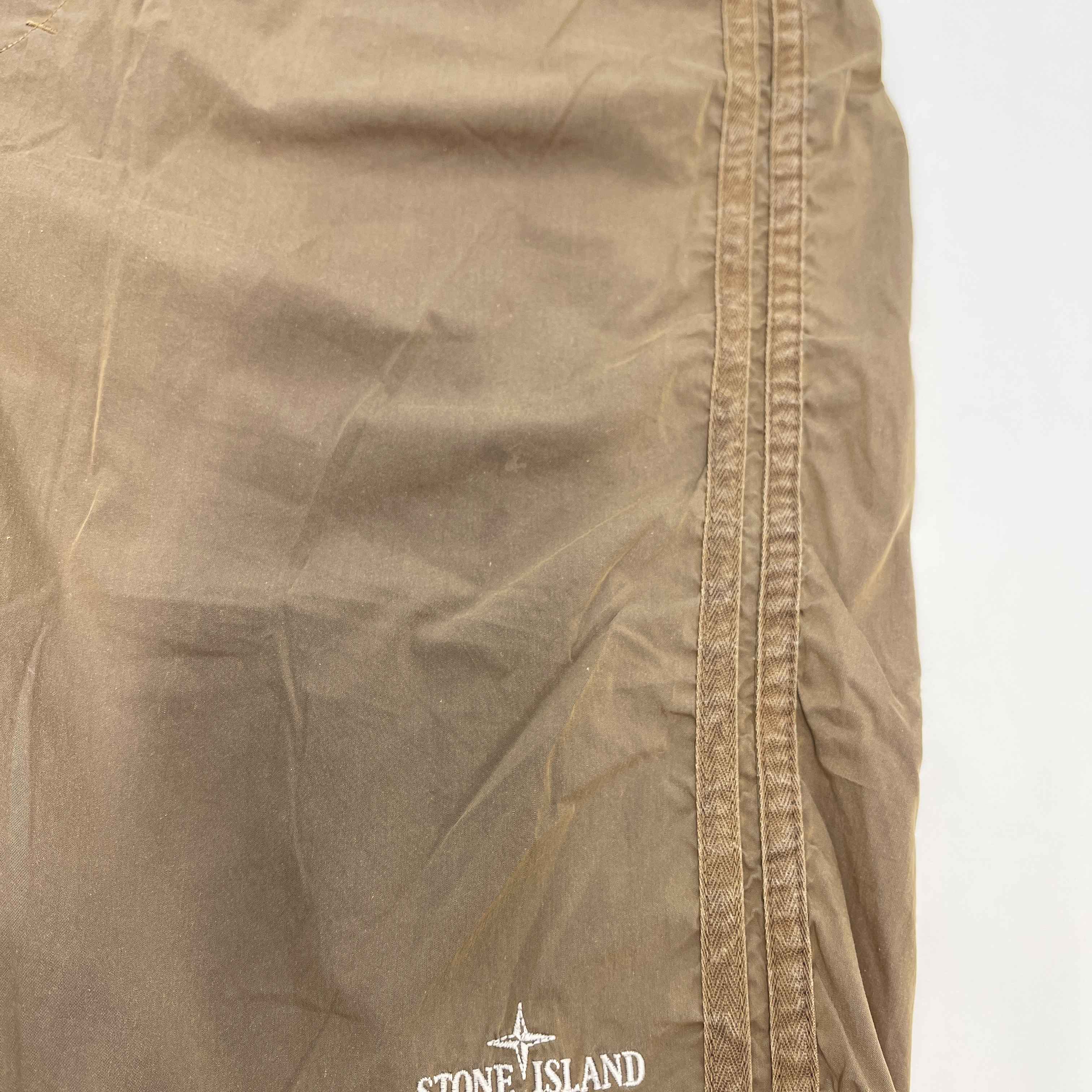 Men's Embroidered Logo Swim Shorts Brown Size W32 / IT 48