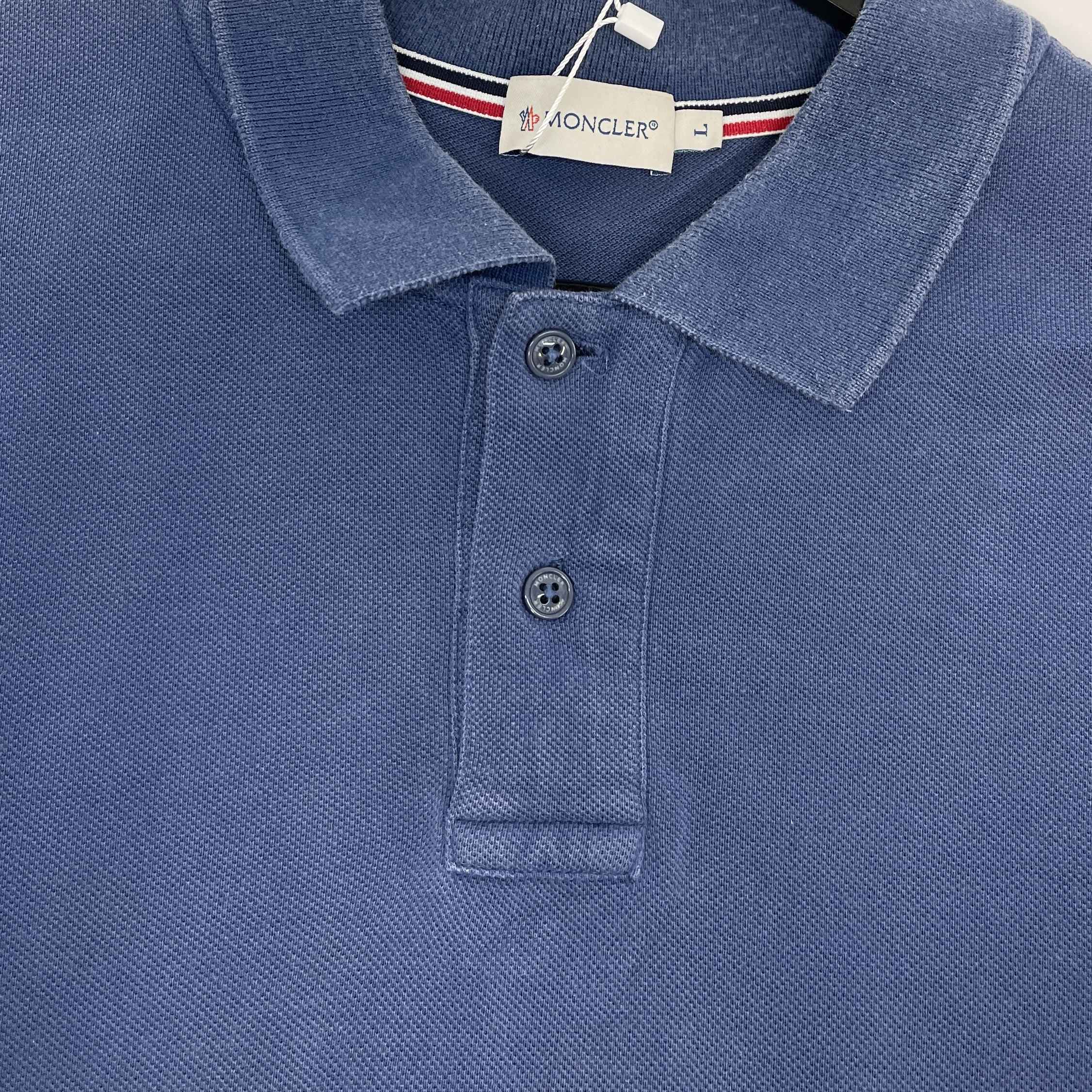 Men's Manica Corta Polo Shirt Blue Size L