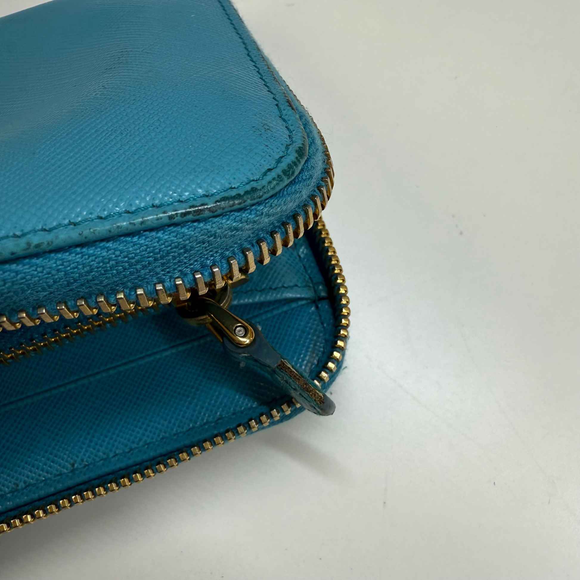 Women's Saffiano Zip Around Long Purse Blue
