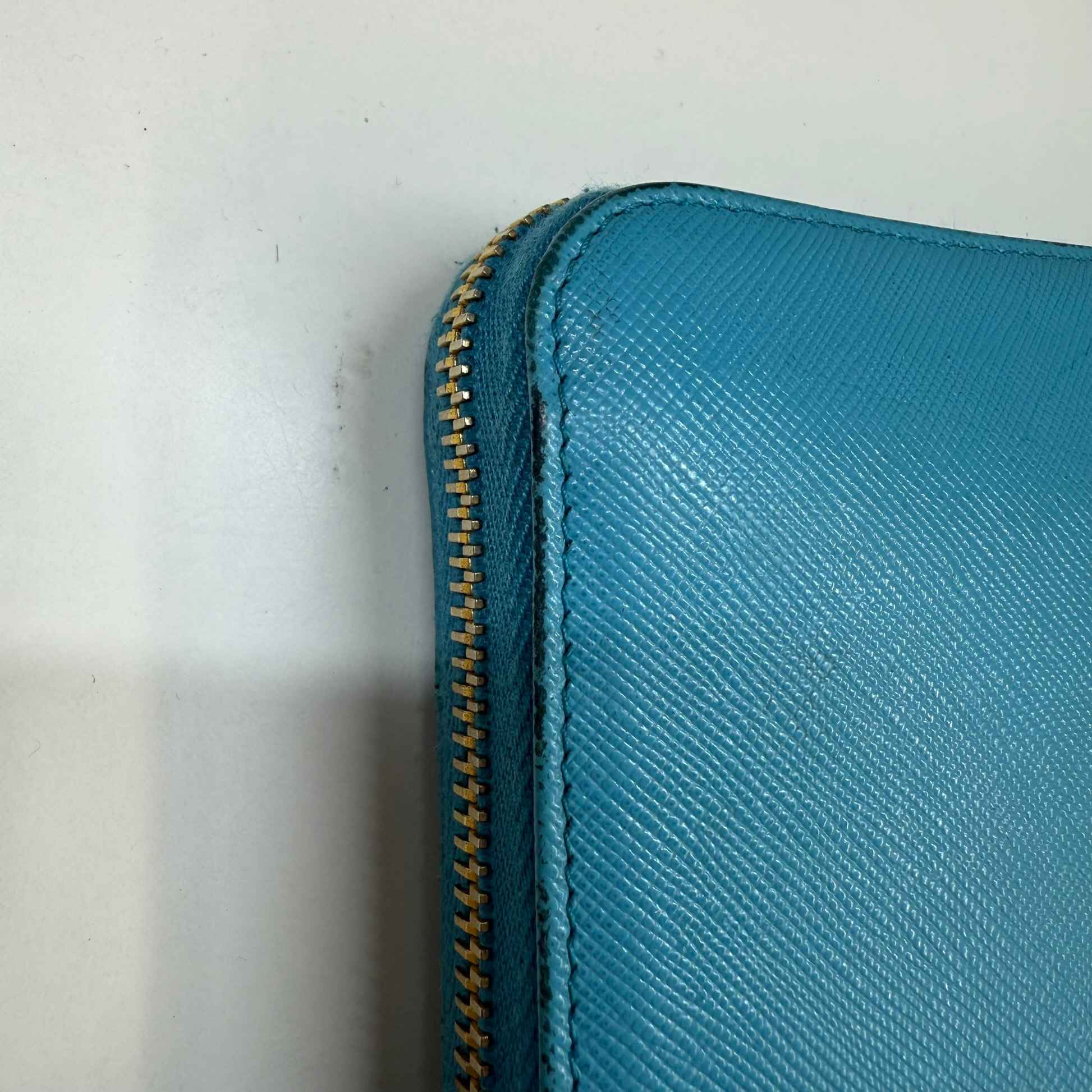 Women's Saffiano Zip Around Long Purse Blue